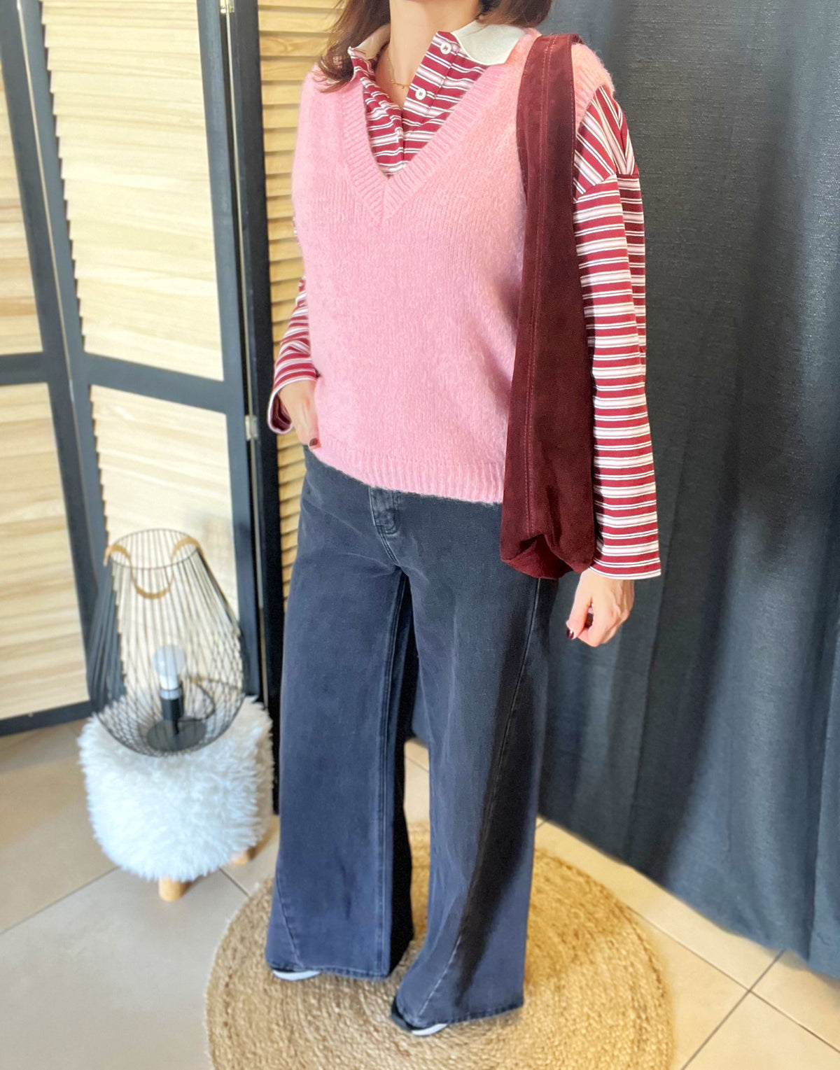 Pull sans manche rose - Seconde main