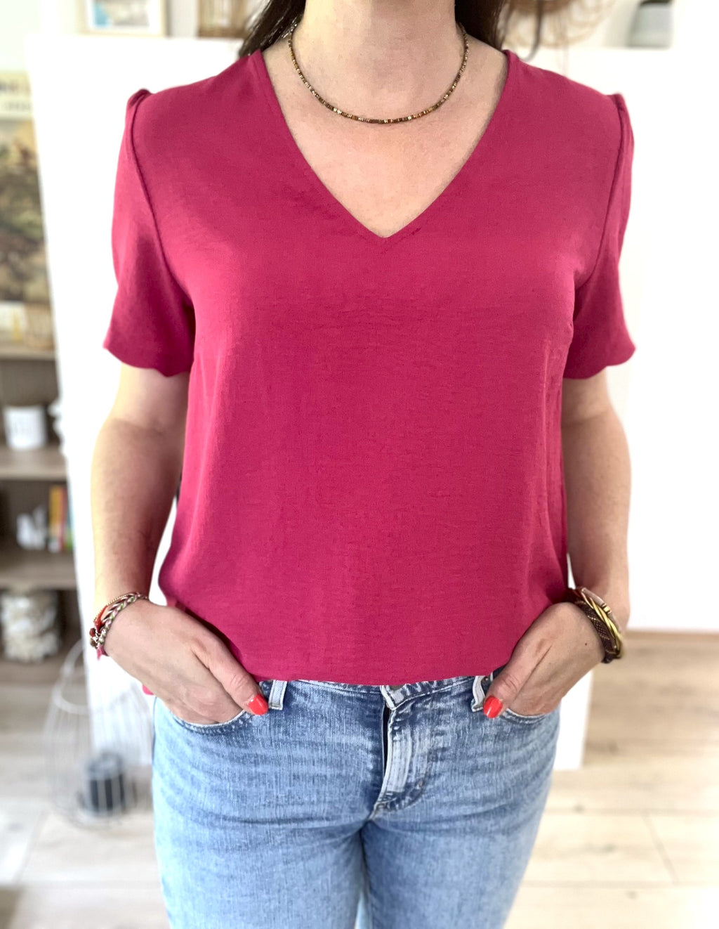 Top fluide rose fuchsia - taille S - GRACE & MILA - Seconde main