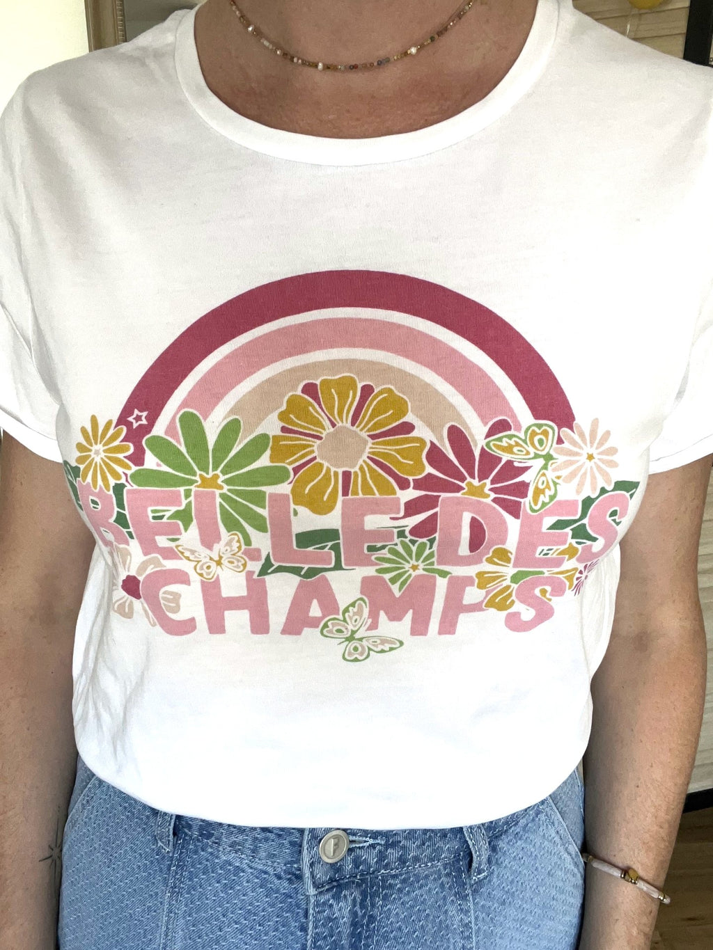 T-shirt blanc imprimé taille 2 - LA PETITE ETOILE - Seconde main
