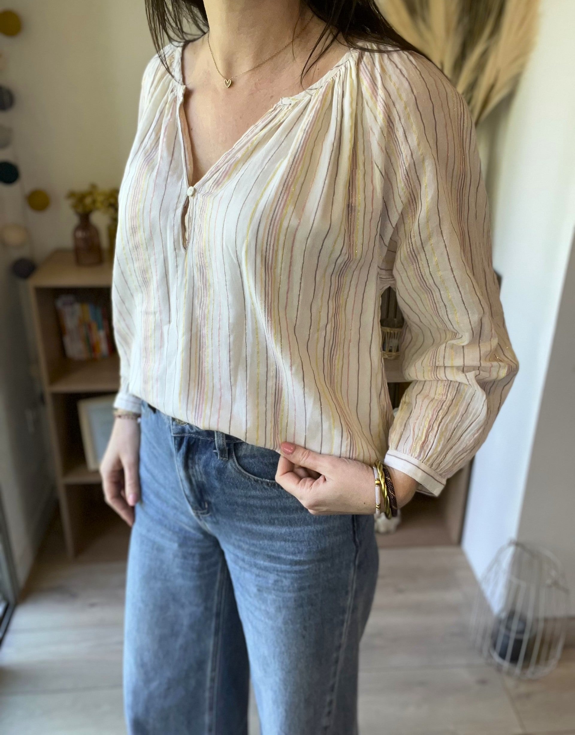 Blouse fines rayures LA PETITE ETOILE taille 1 - Seconde main