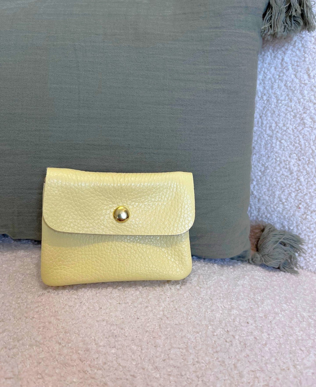 Petit porte-monnaie en cuir grainé - 2 coloris - Neuf