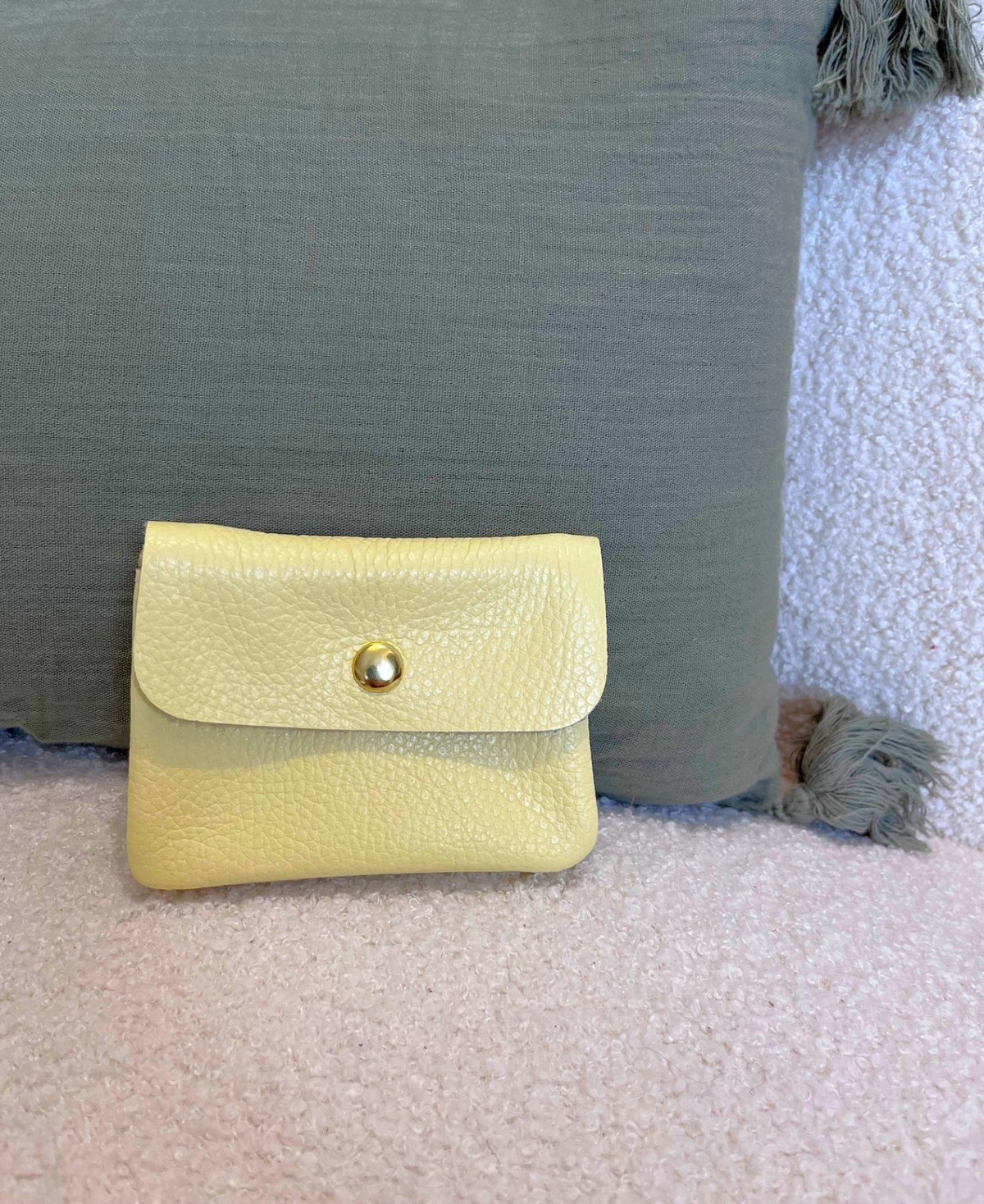 Petit porte-monnaie en cuir grainé - 2 coloris - Neuf