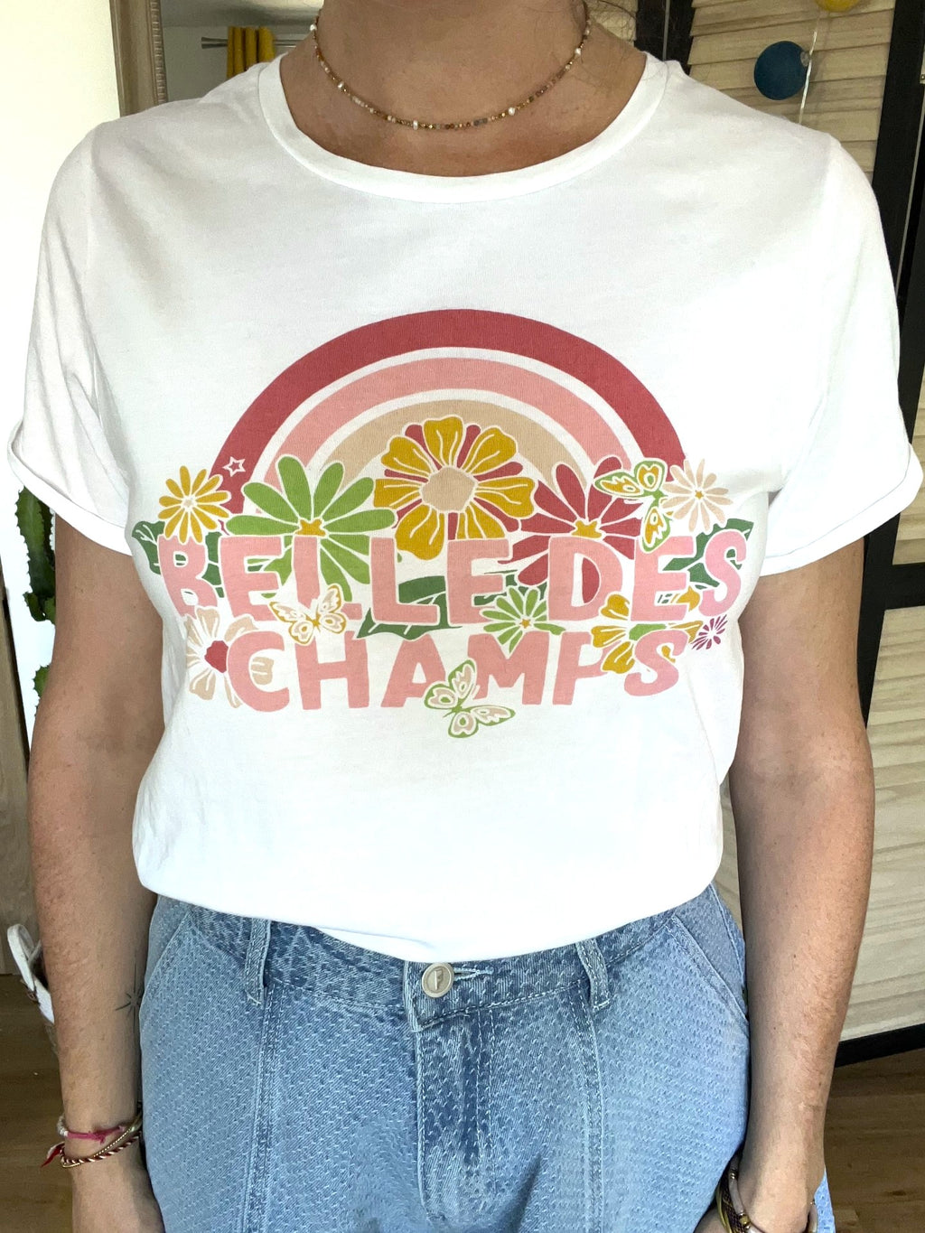 T-shirt blanc imprimé taille 2 - LA PETITE ETOILE - Seconde main