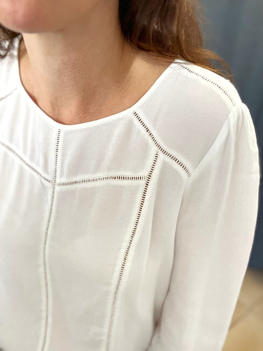 Blouse blanche ajourée COMPTOIR DES COTONNIERS - Seconde main