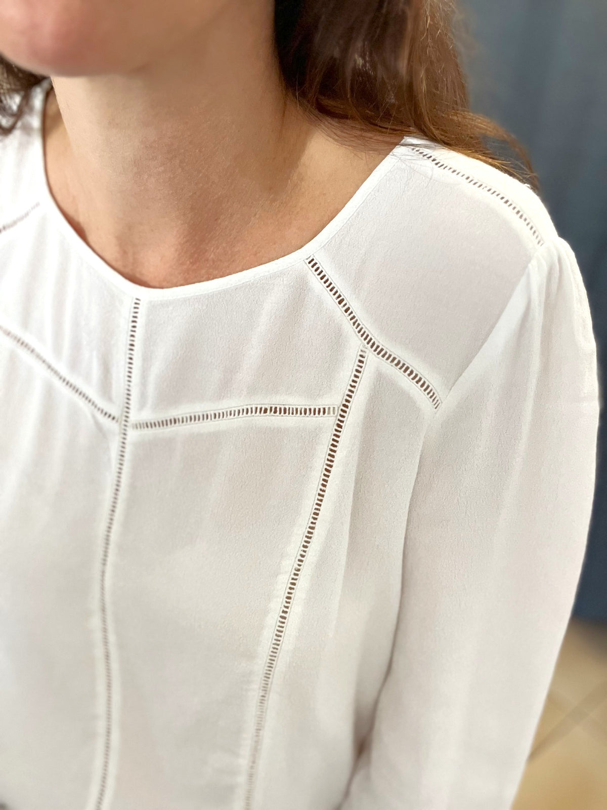 Blouse blanche ajourée COMPTOIR DES COTONNIERS - Seconde main