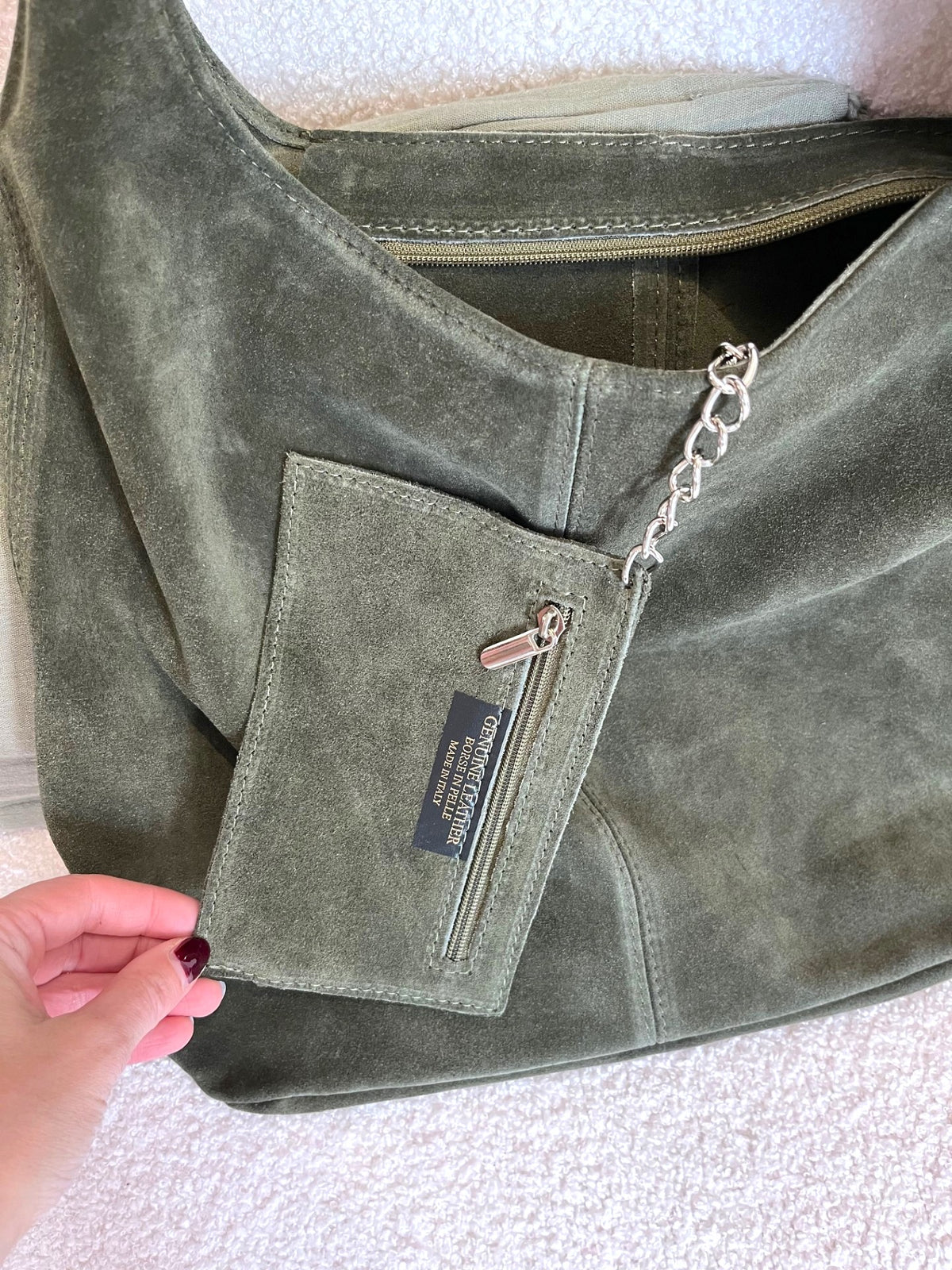 Sac besace femme en croûte de cuir - 4 coloris – Neuf
