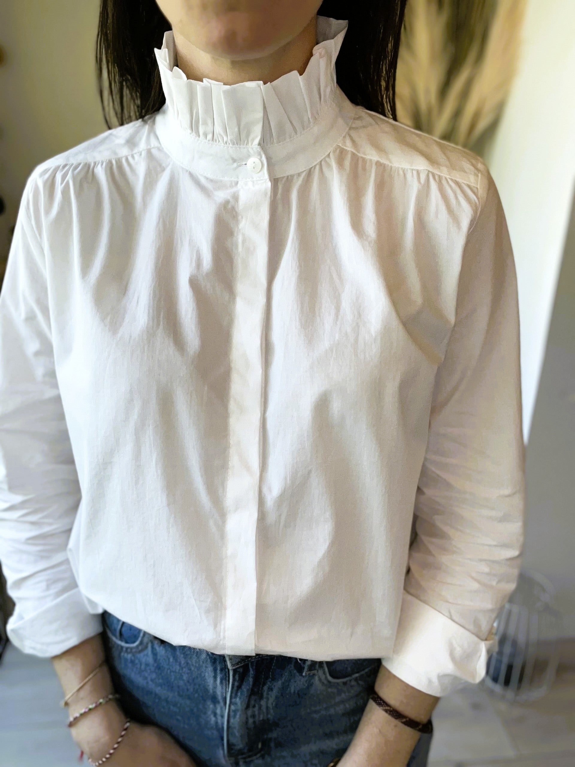 Chemise blanche col victorien Suzanne - Neuve