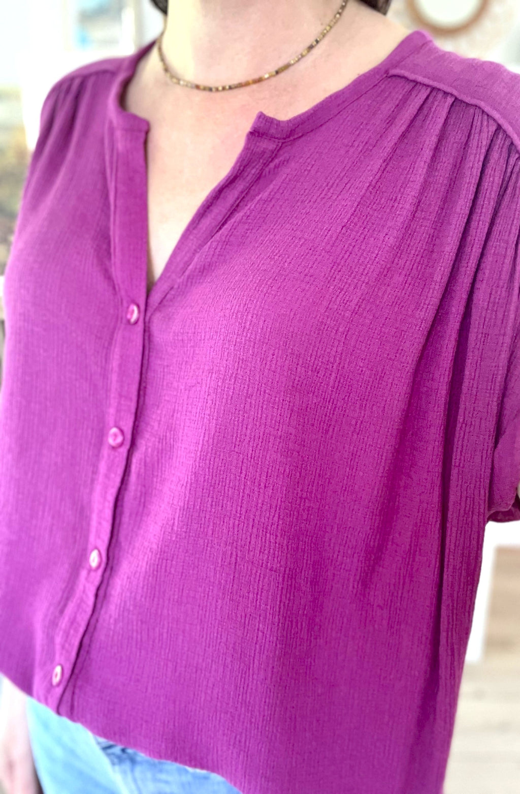Blouse fluide prune - taille 1 - LOUIZON - Seconde main