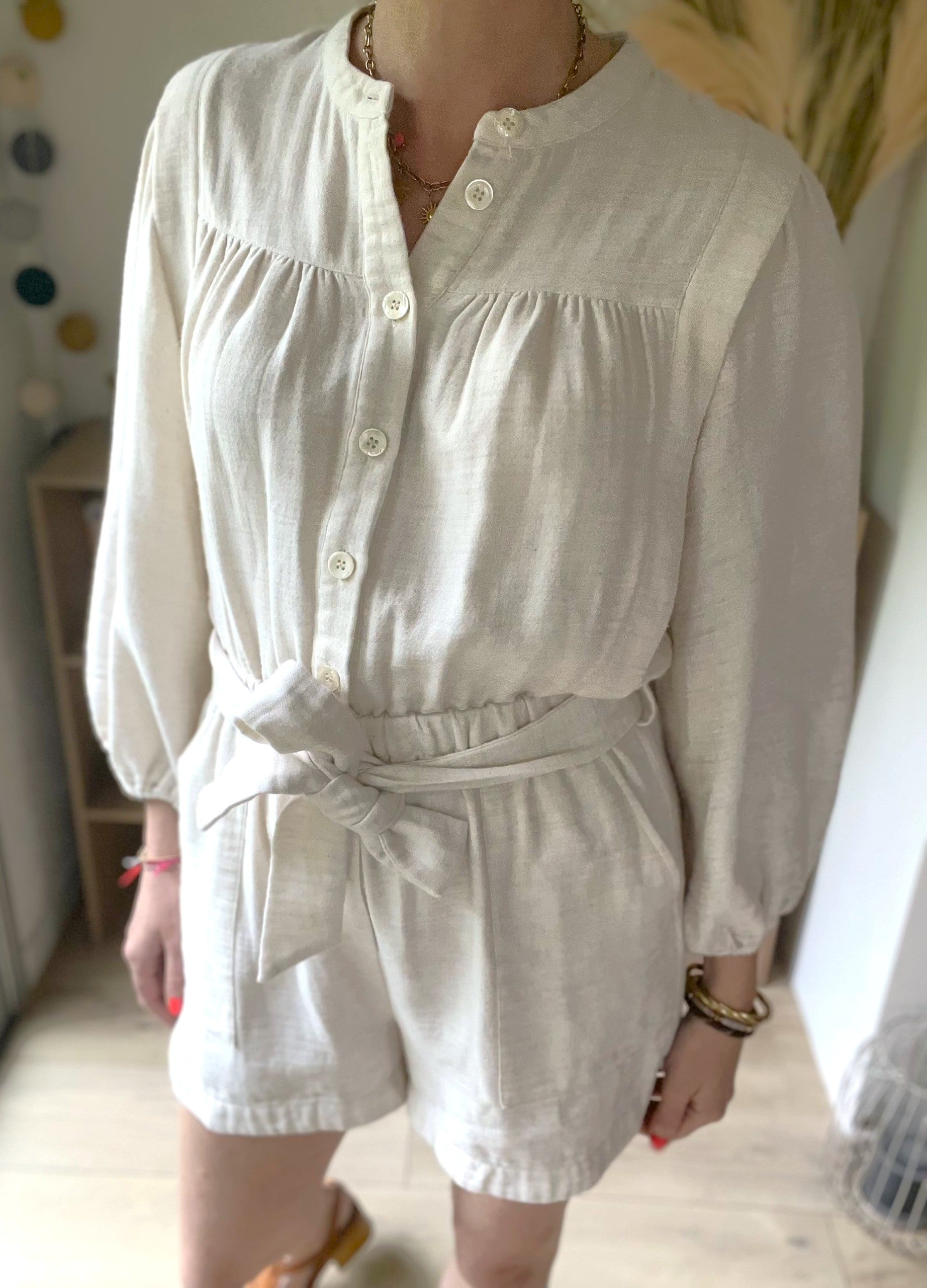Combishort en coton écru - taille M - FRNCH - Seconde main