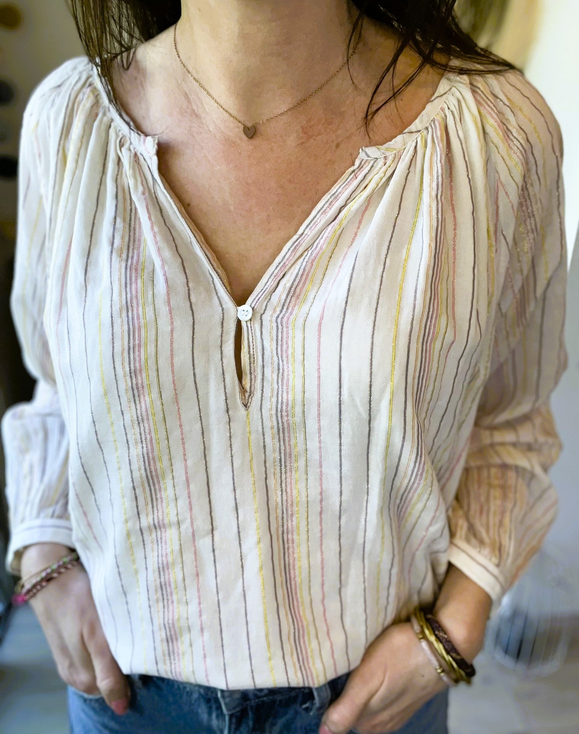 Blouse fines rayures LA PETITE ETOILE taille 1 - Seconde main