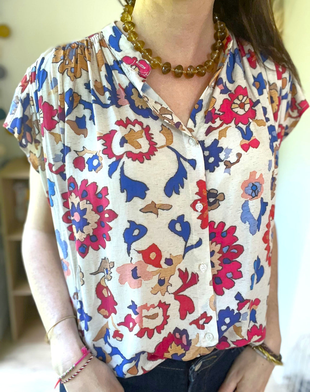 Blouse fluide et fleurie boutonnée THE KORNER - Neuve