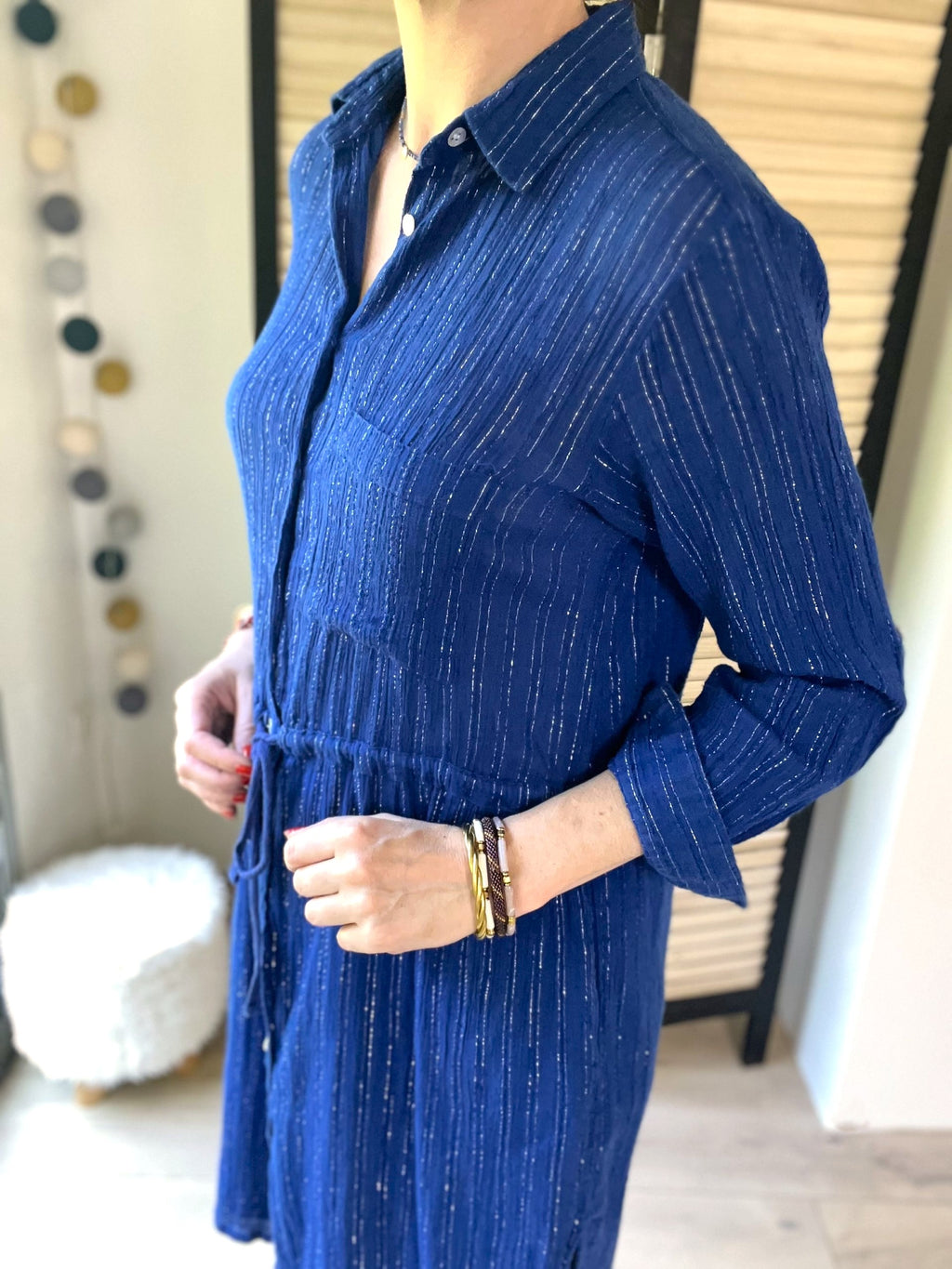 Robe chemise bleu roi - taille S - LEON & HARPER - Seconde main