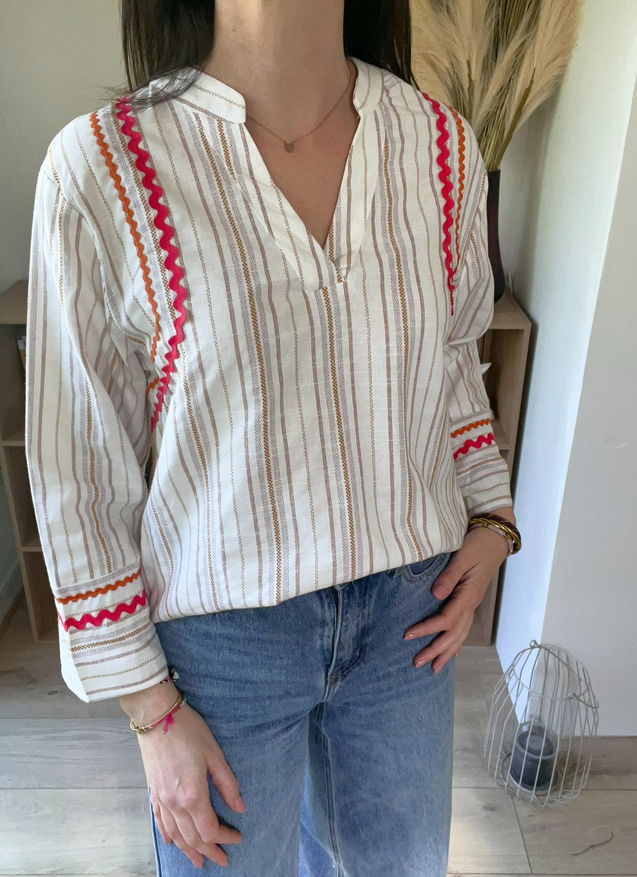 Blouse rayée multicolore Daphné - Neuve