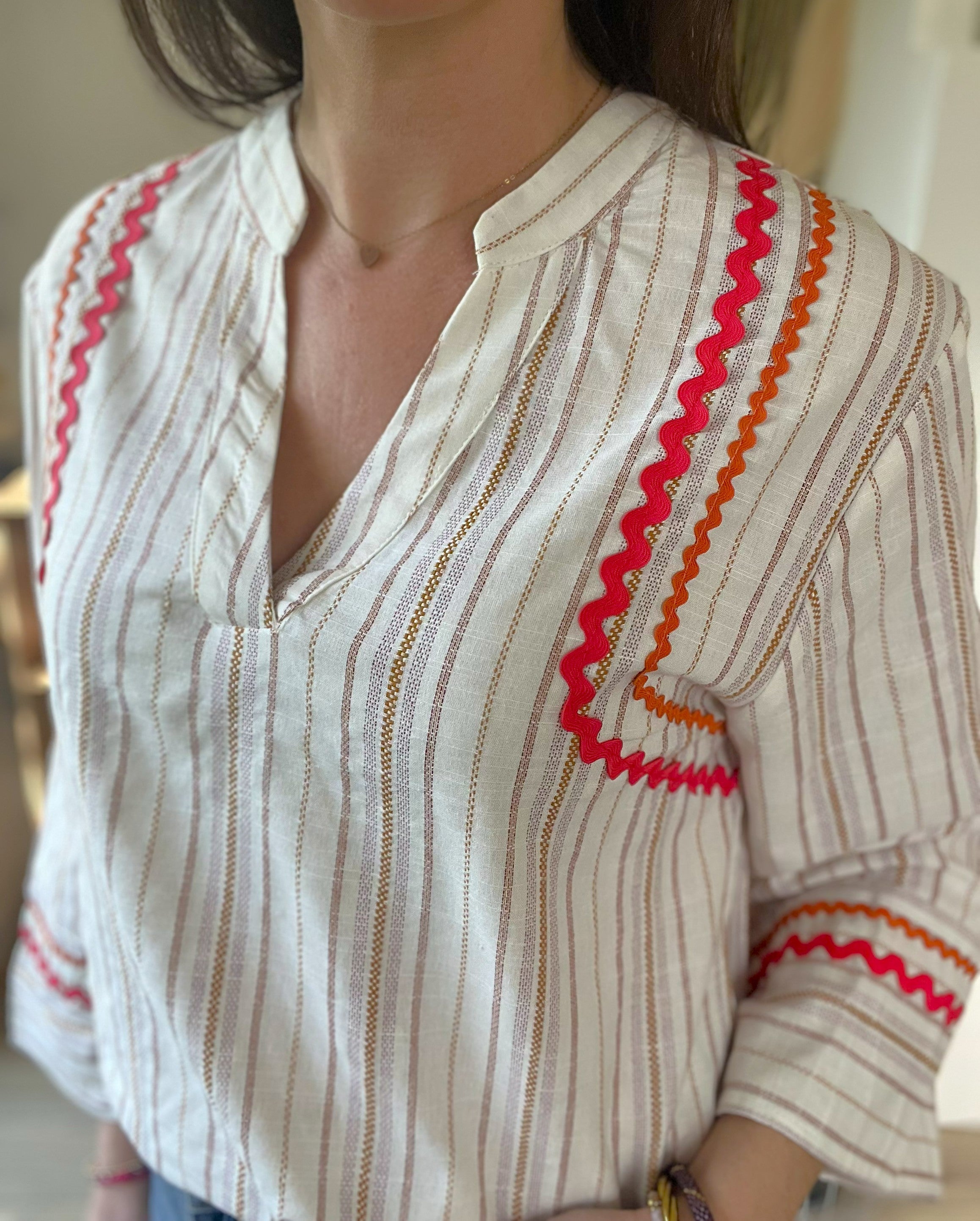 Blouse rayée multicolore Daphné - Neuve