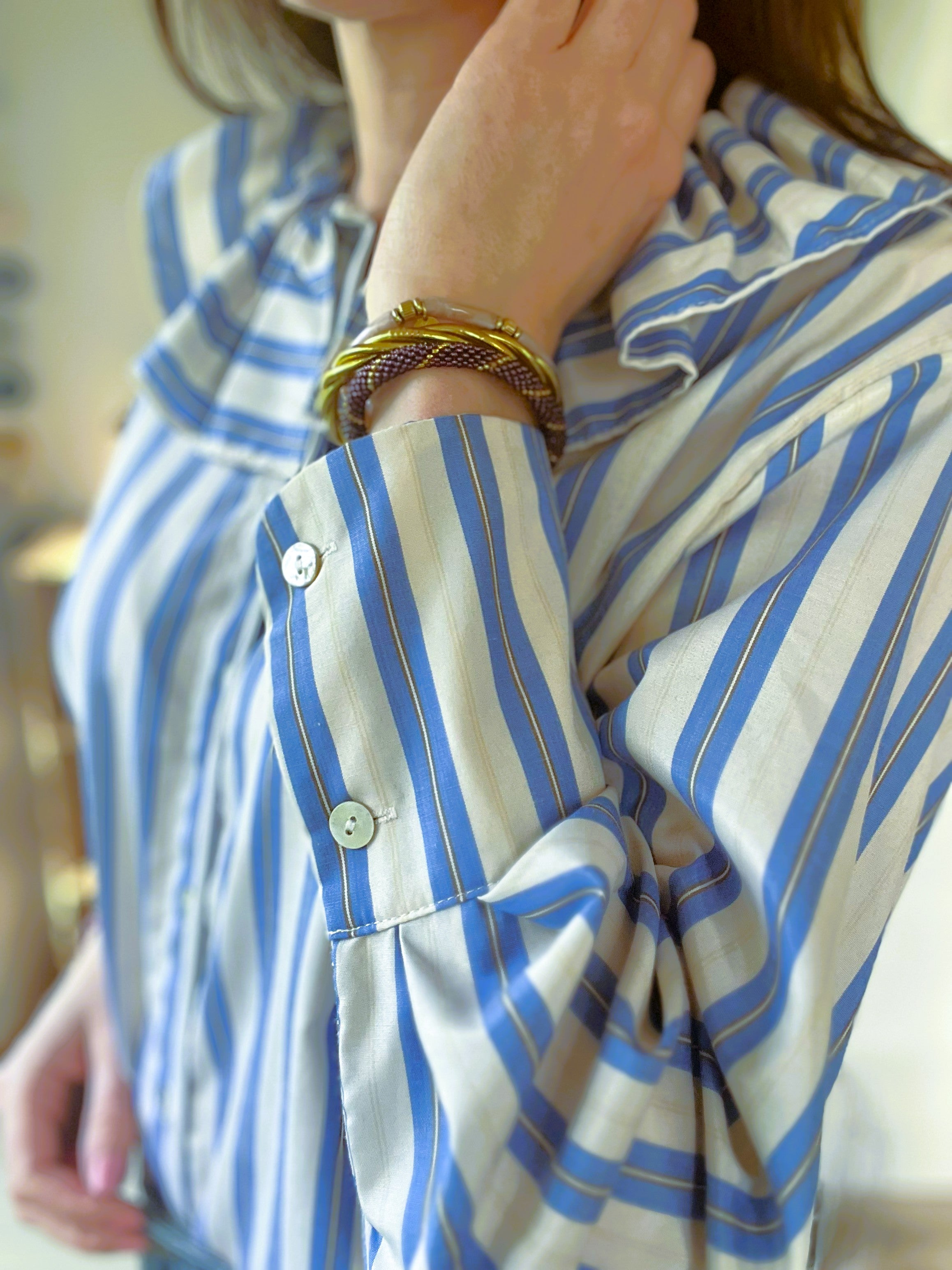 Blouse rayée col arlequin Sophie - Neuve