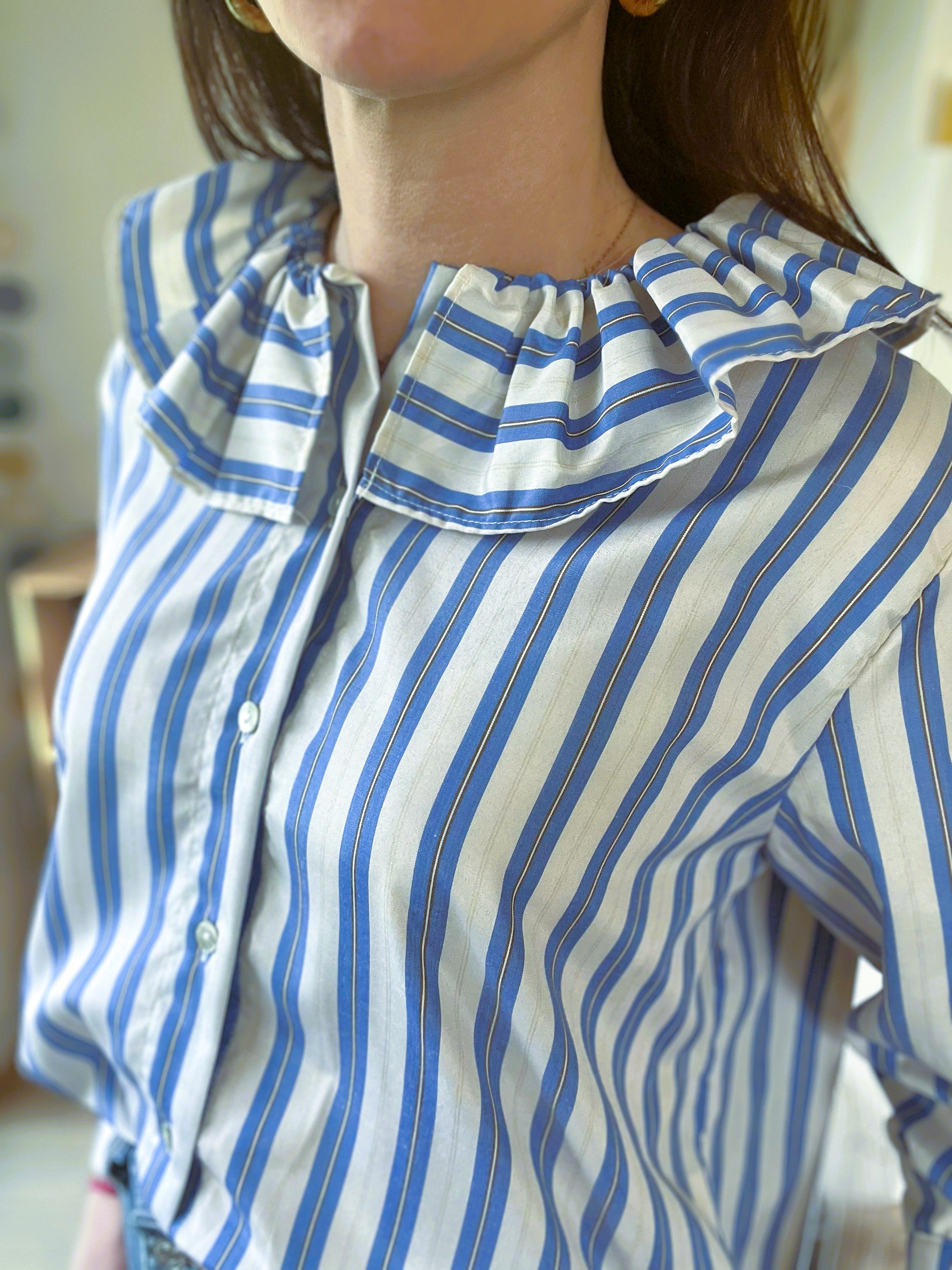 Blouse rayée col arlequin Sophie - Neuve