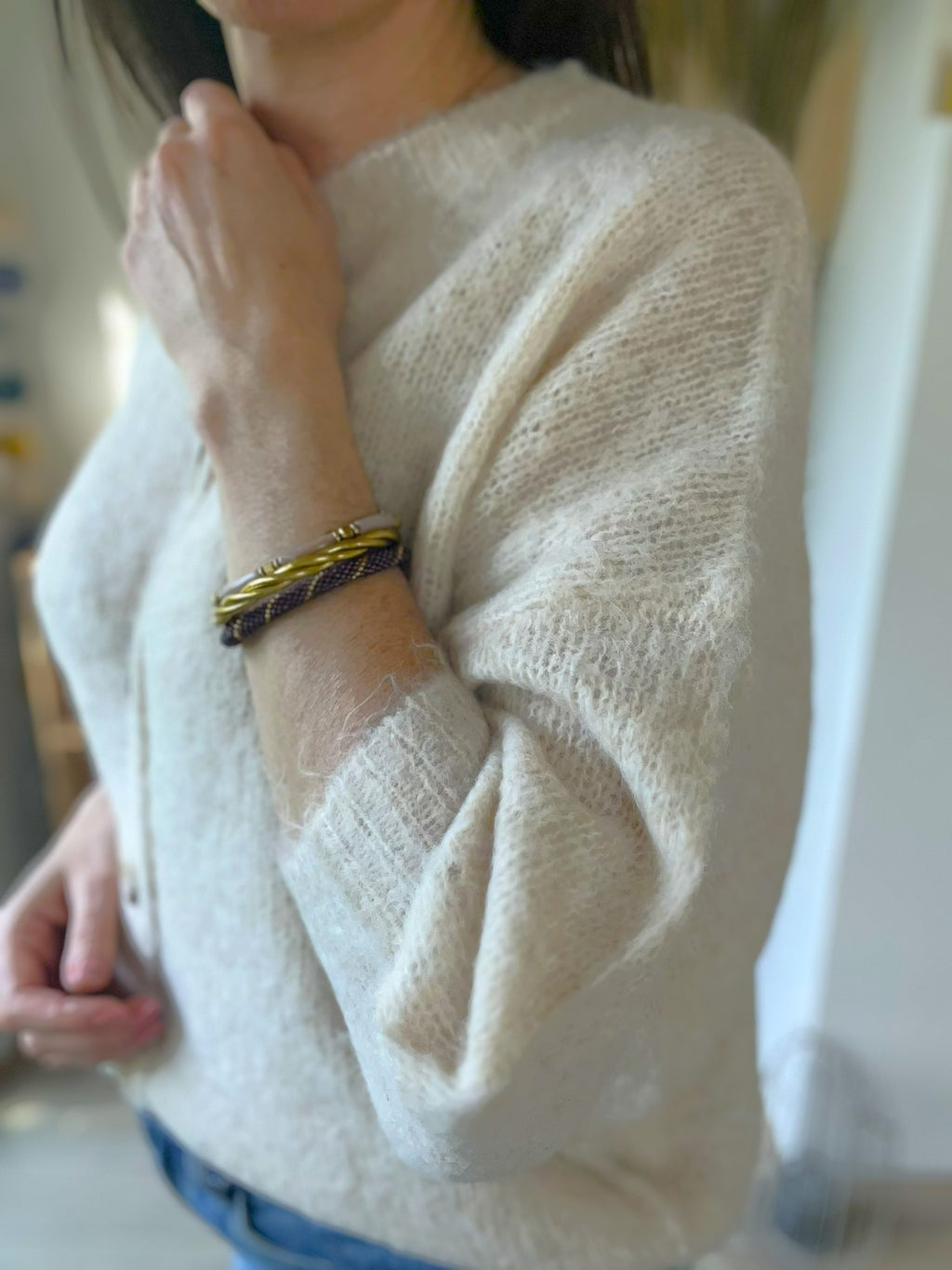 Cardigan manches 3/4 écru Juliette - Neuf