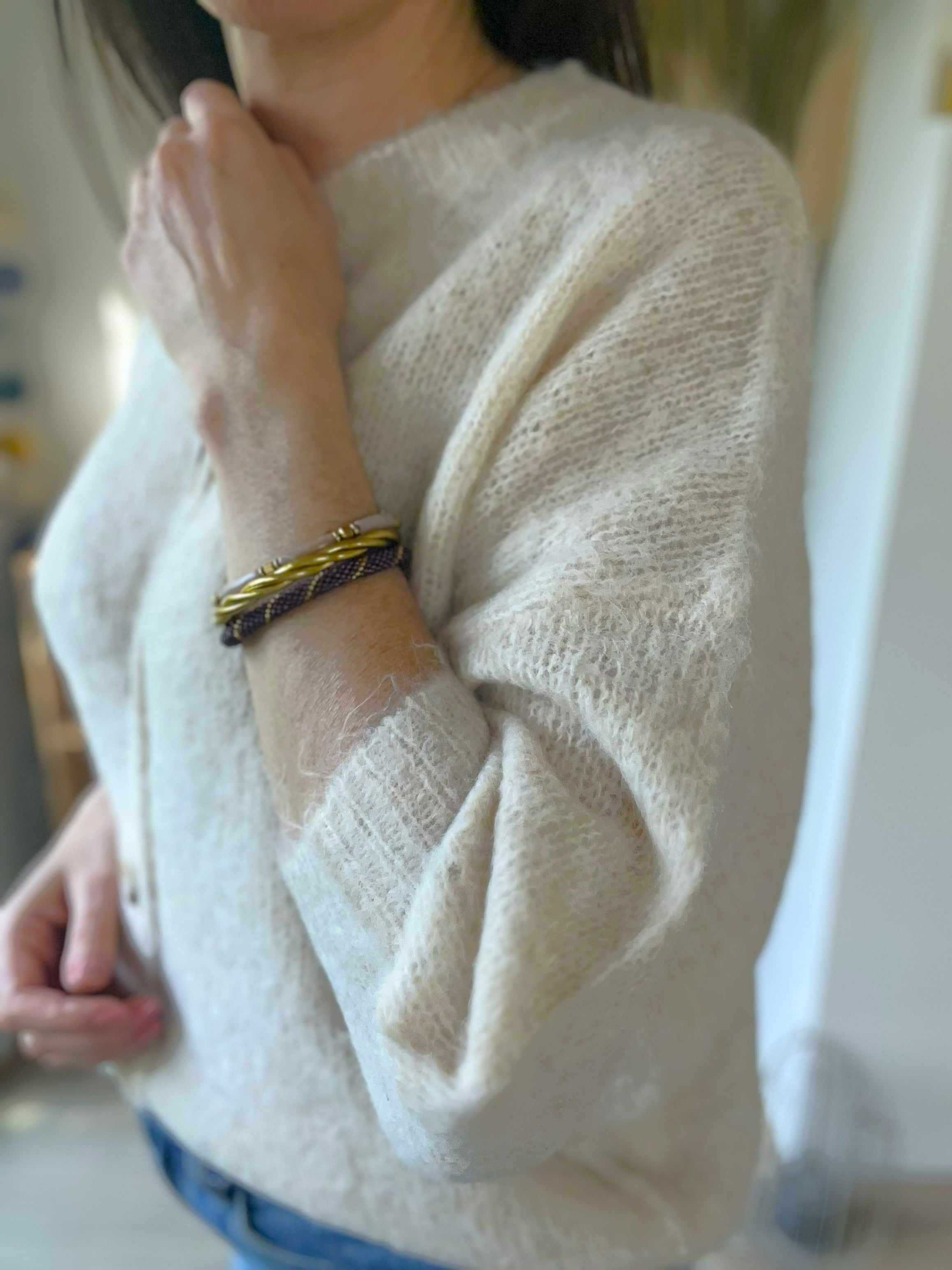 Cardigan manches 3/4 écru Juliette - Neuf