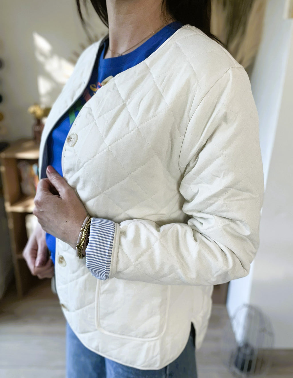 Veste matelassée écru Carla - Neuve