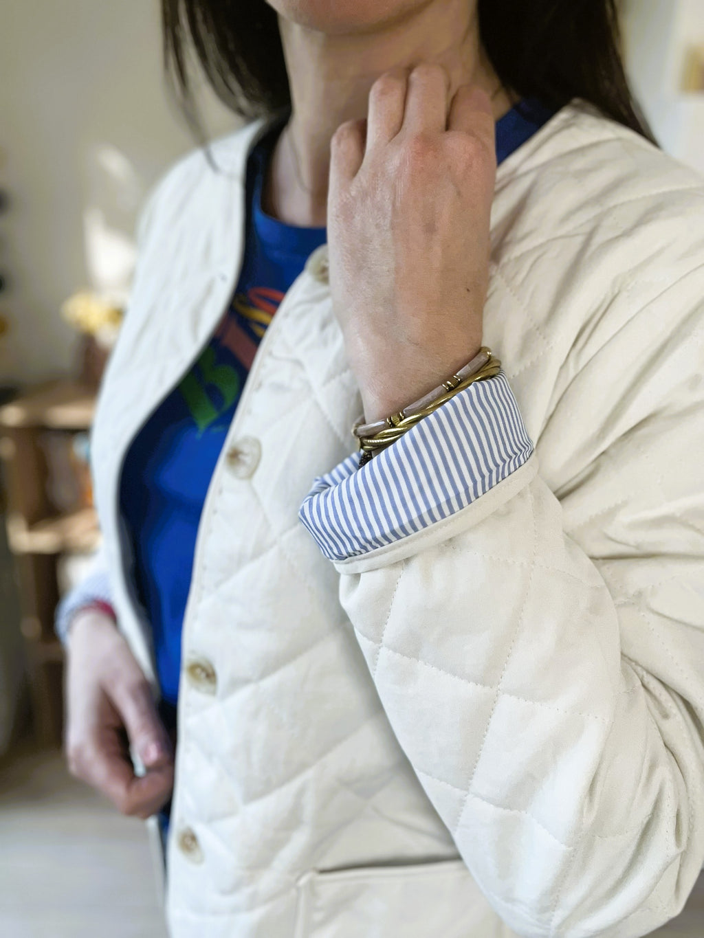 Veste matelassée écru Carla - Neuve