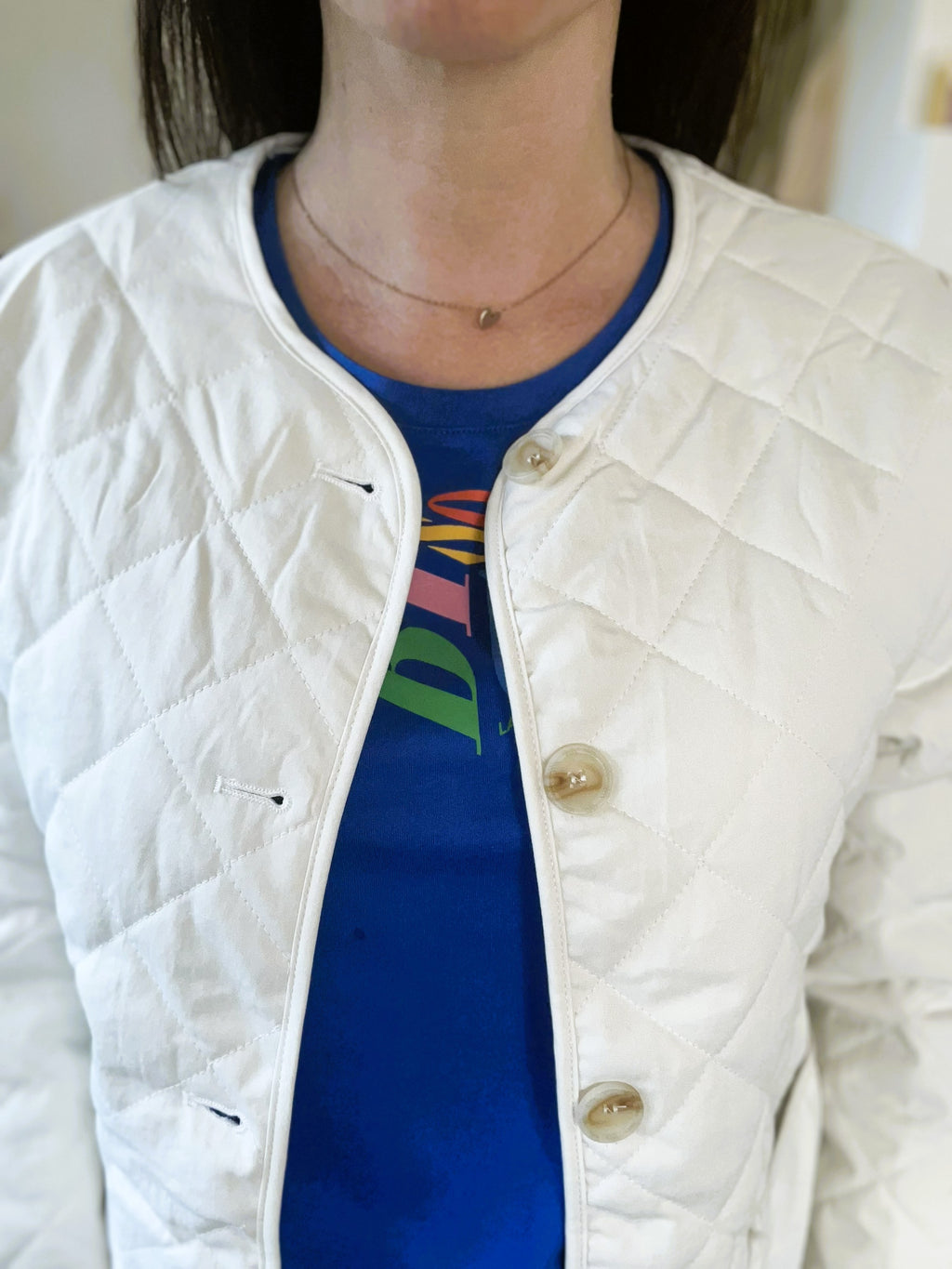 Veste matelassée écru Carla - Neuve