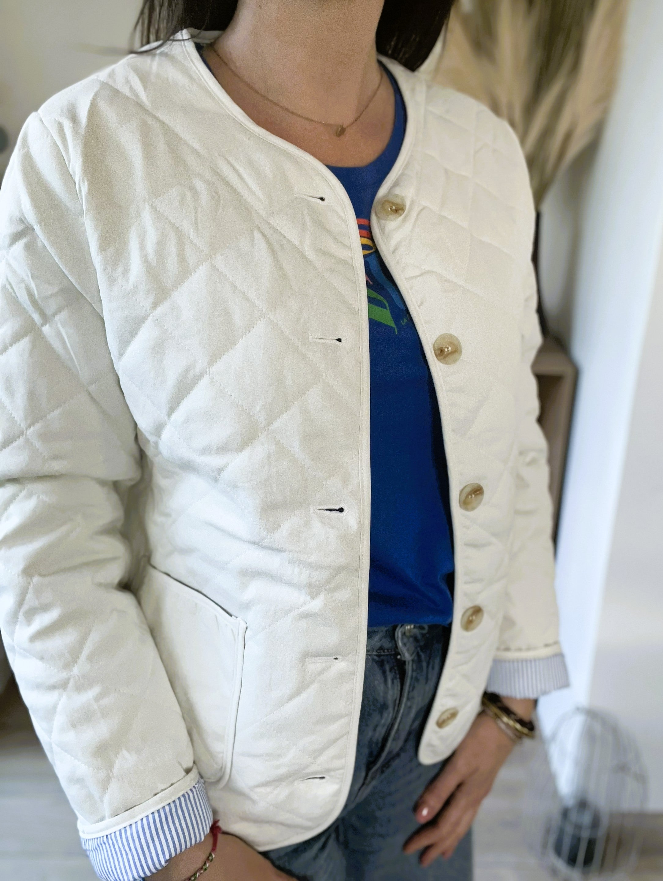 Veste matelassée écru Carla - Neuve