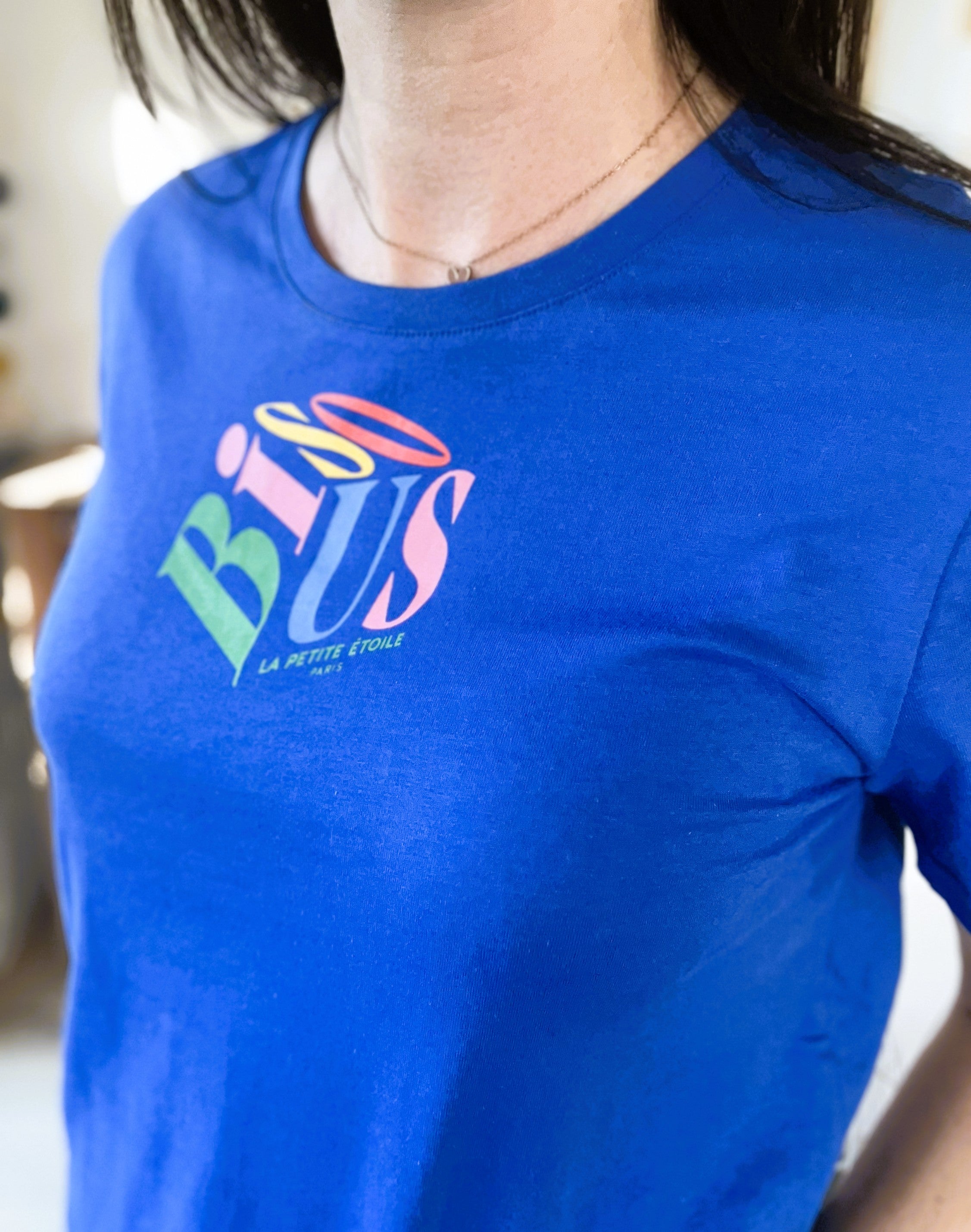 T-shirt manches courtes bleu LA PETITE ETOILE taille 1 – Seconde main