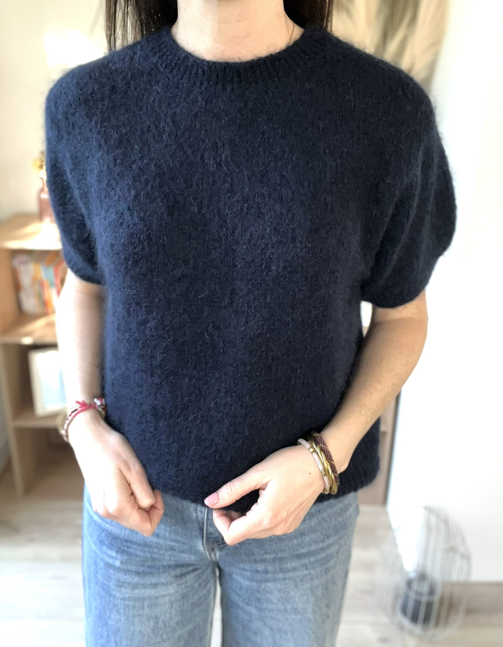 Pull manches courtes marine Gabriel - Neuf