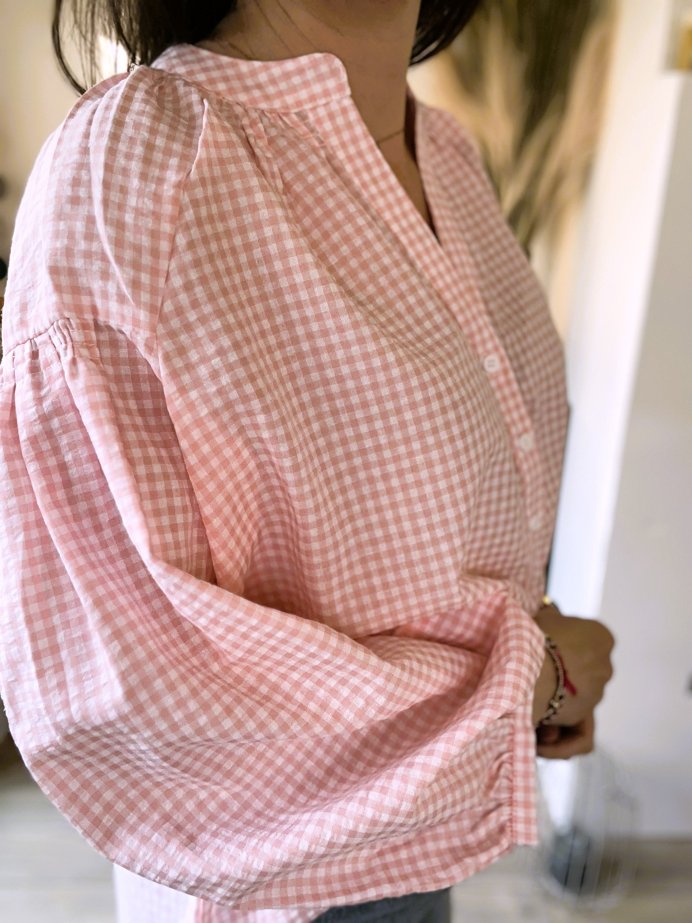 Blouse vichy rose Stella - Neuve