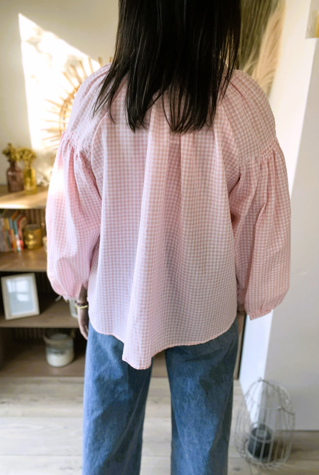 Blouse vichy rose Stella - Neuve
