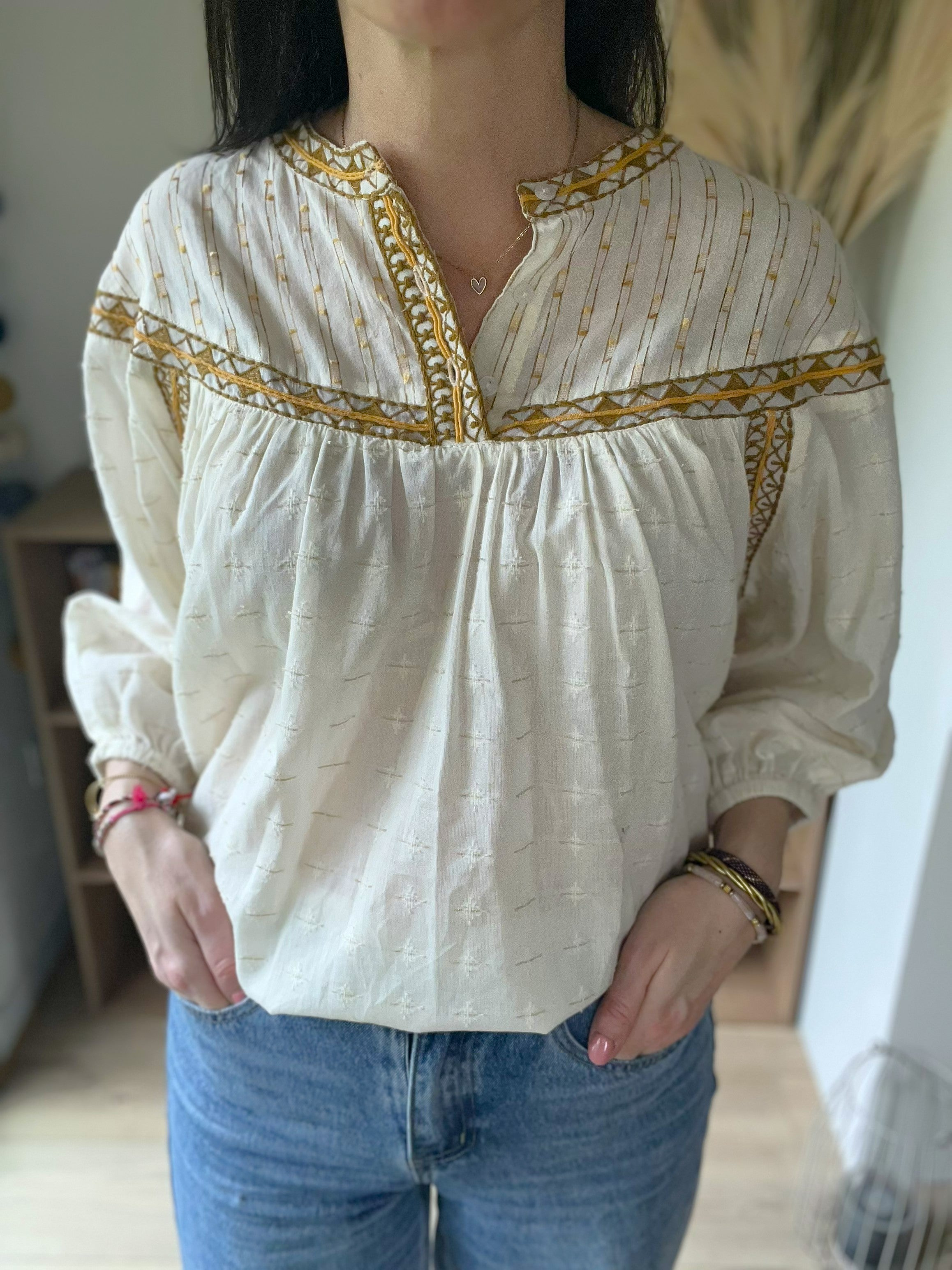 Blouse légère écru AN'GE - Seconde main