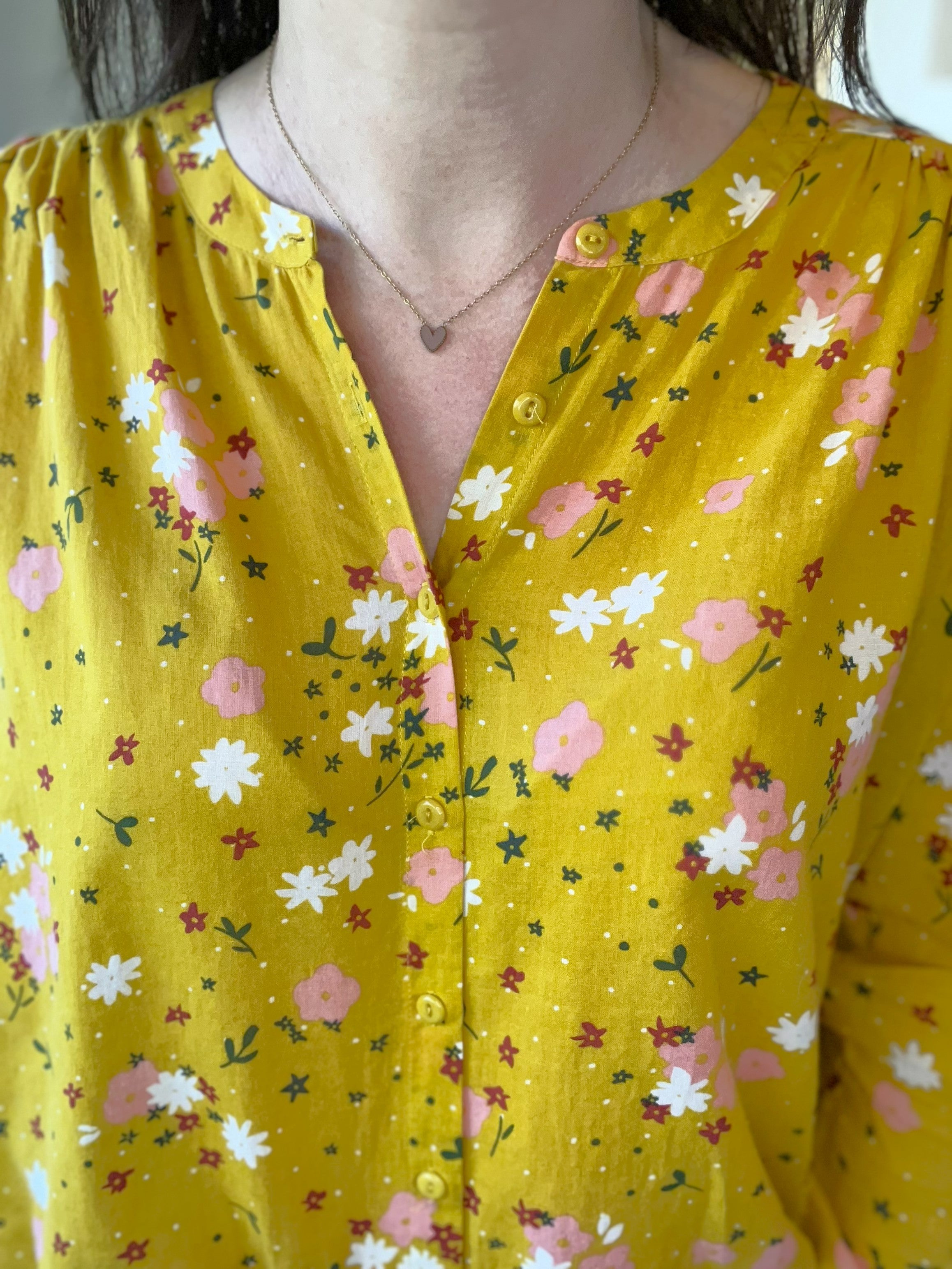 Blouse fleurie jaune DES PETITS HAUTS taille S - Seconde main