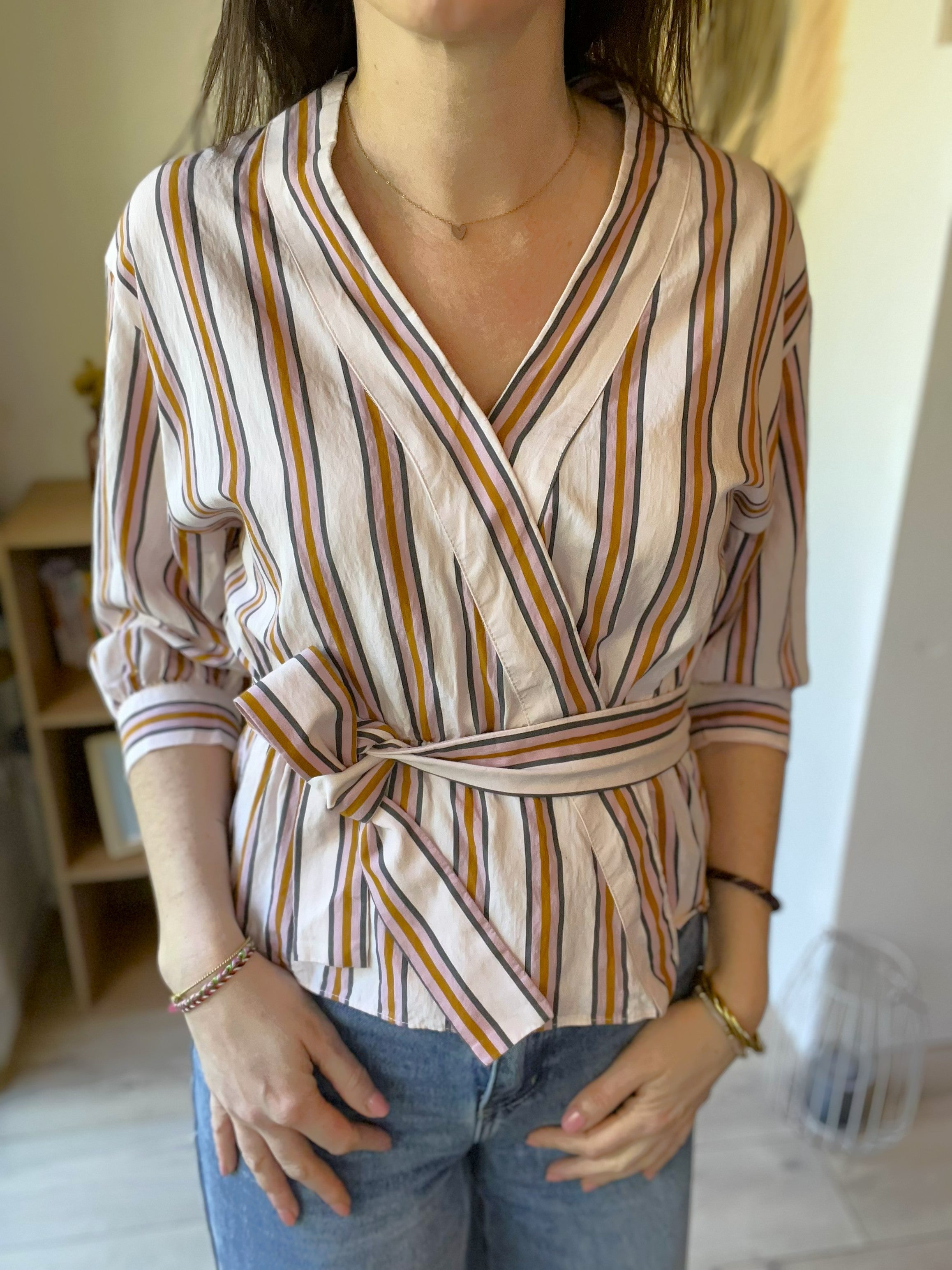 Blouse rayée rose camel et ecru BA&SH taille 1 - Seconde main