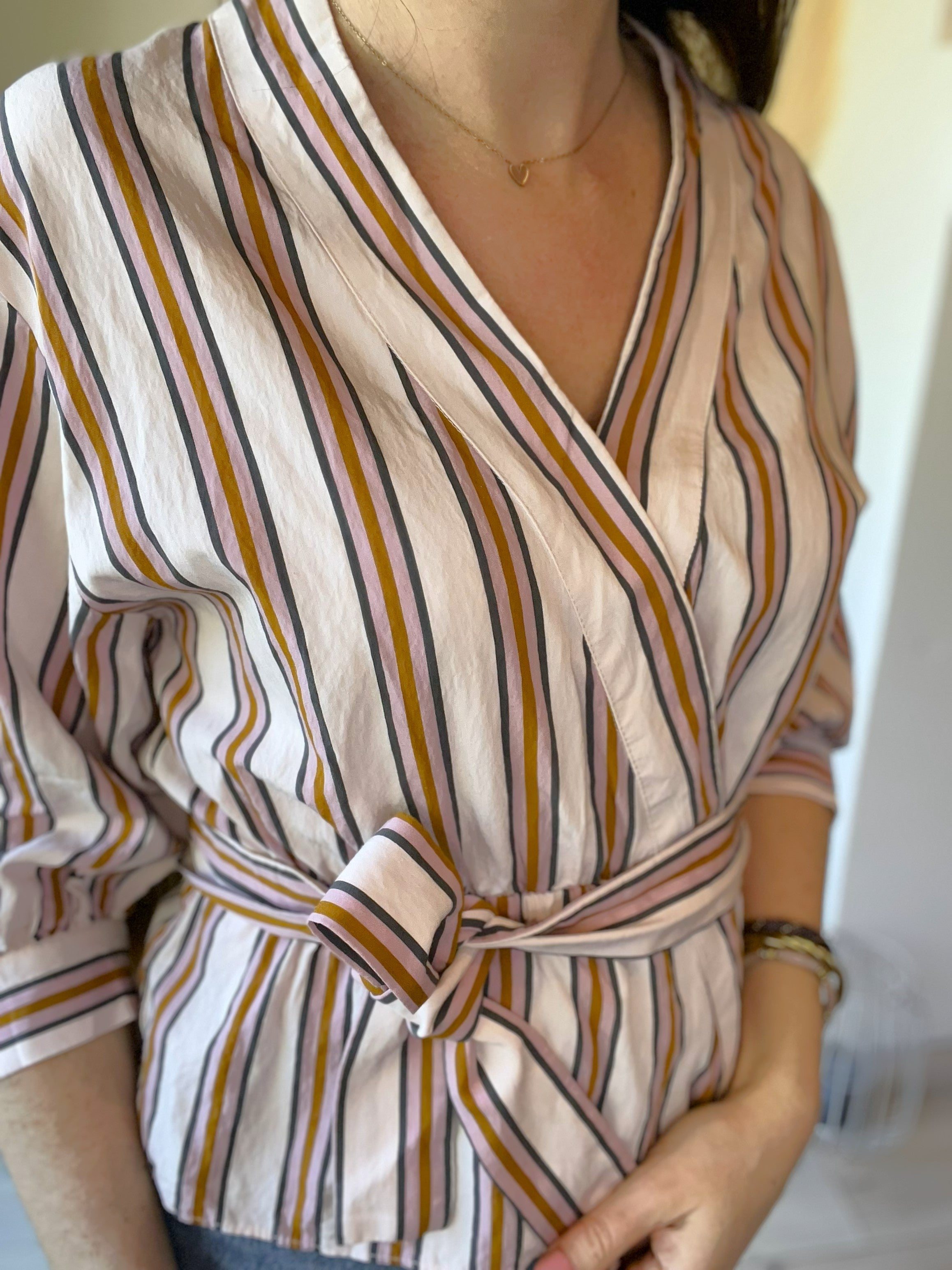 Blouse rayée rose camel et ecru BA&SH taille 1 - Seconde main