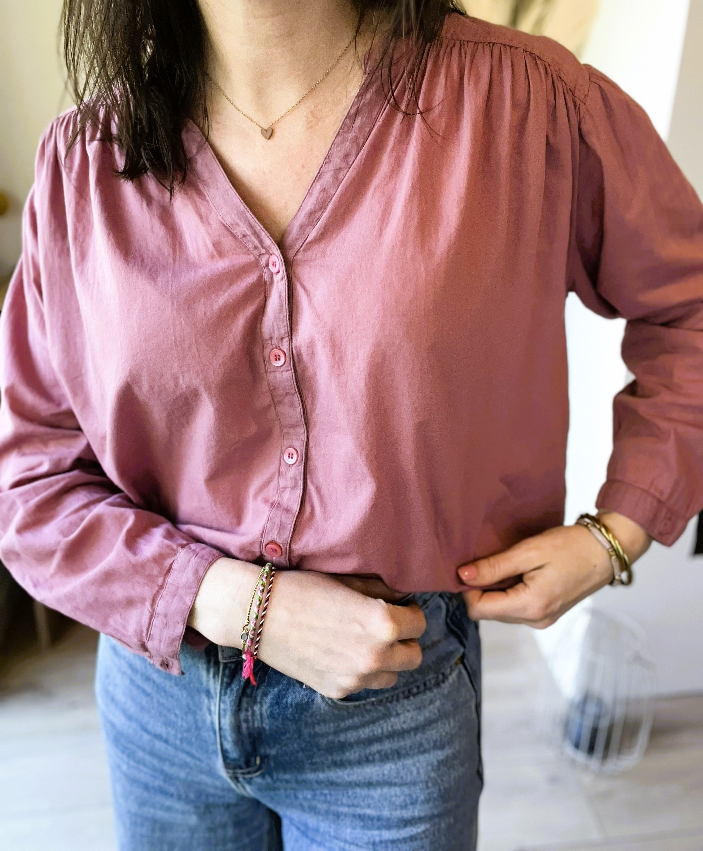 Blouse vieux rose LA PETITE ETOILE taille 1 - Seconde main