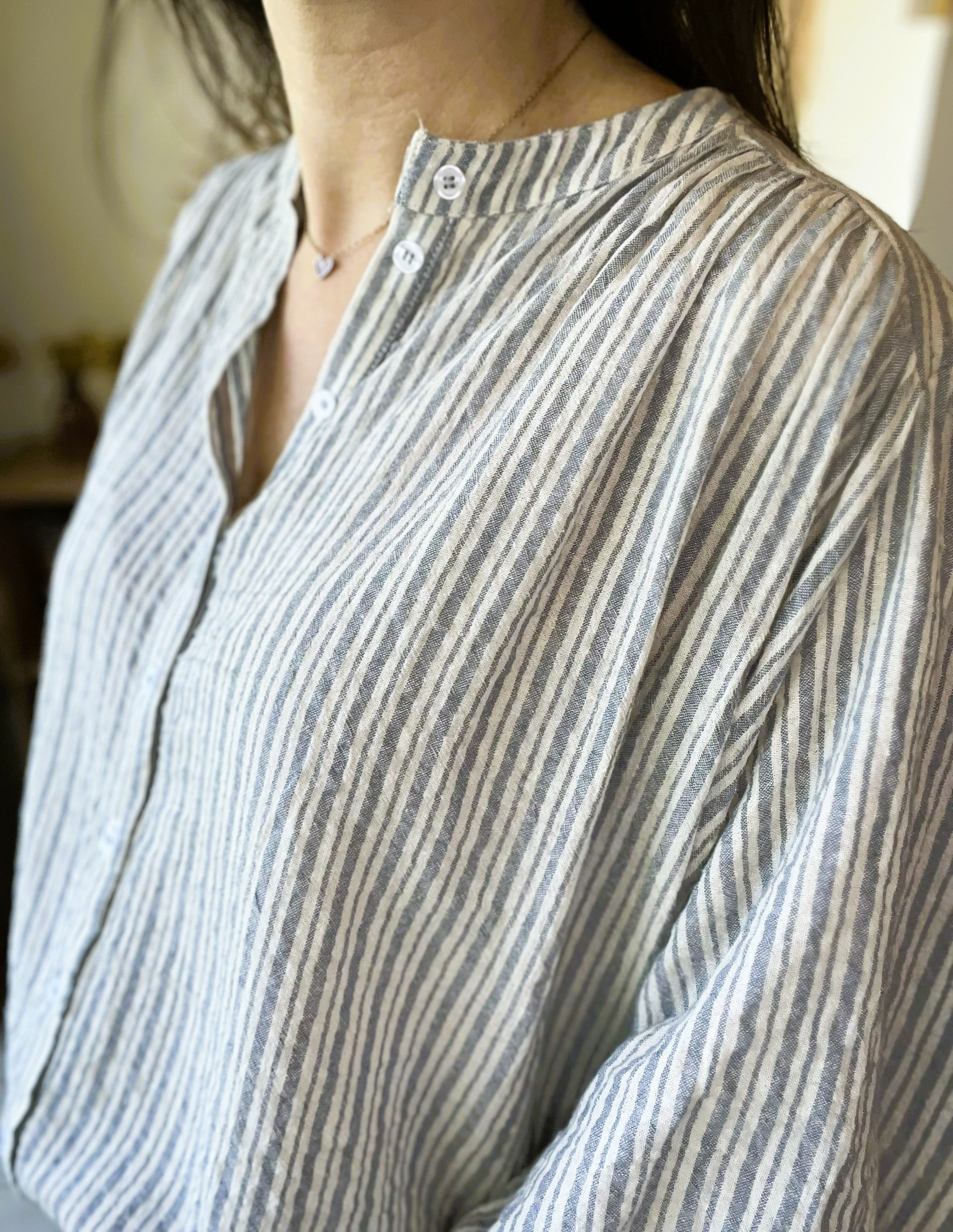 Blouse oversize rayée bleu LAURE + MAX taille M - Seconde main