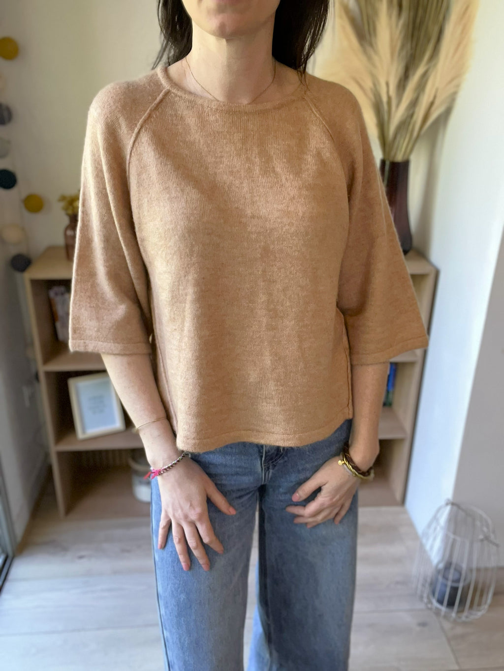 Pull manches 3/4 camel GRACE & MILA - Seconde main