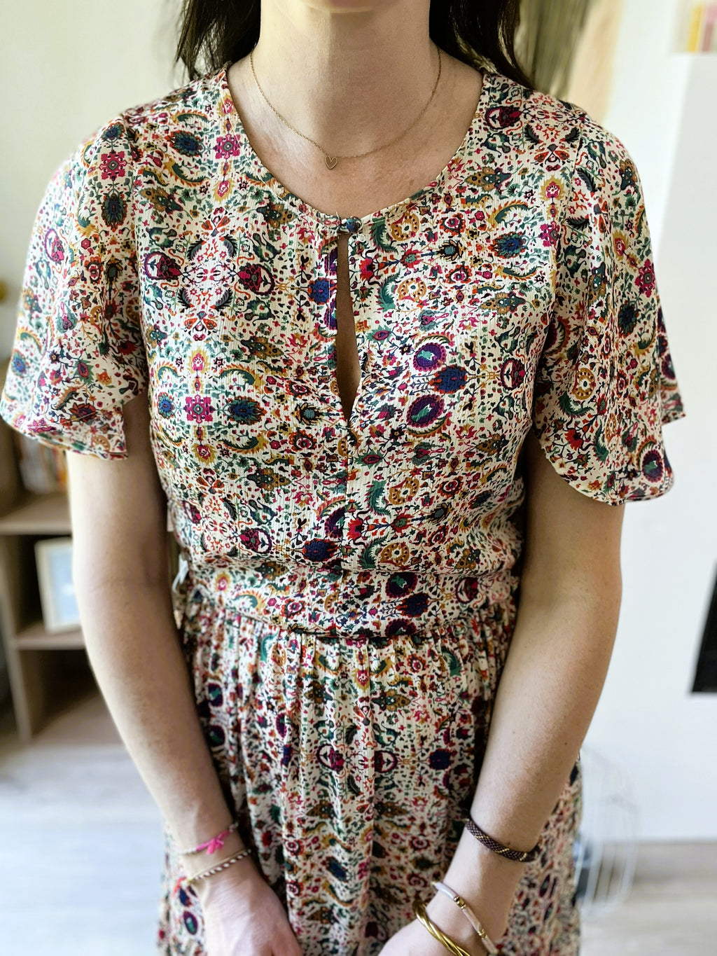 Robe longues motif floral RUE MAZARINE taille S/M - Seconde main