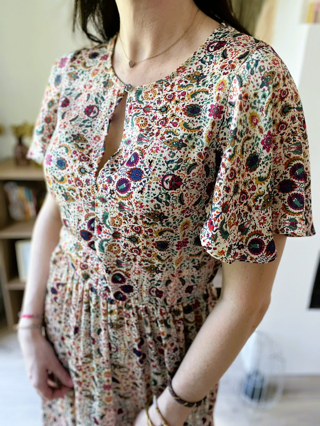 Robe longues motif floral RUE MAZARINE taille S/M - Seconde main