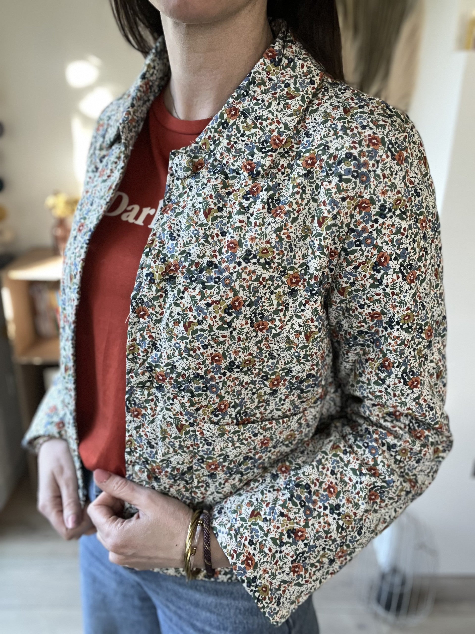 Veste matelassée légère fleurie Hortense – Neuve