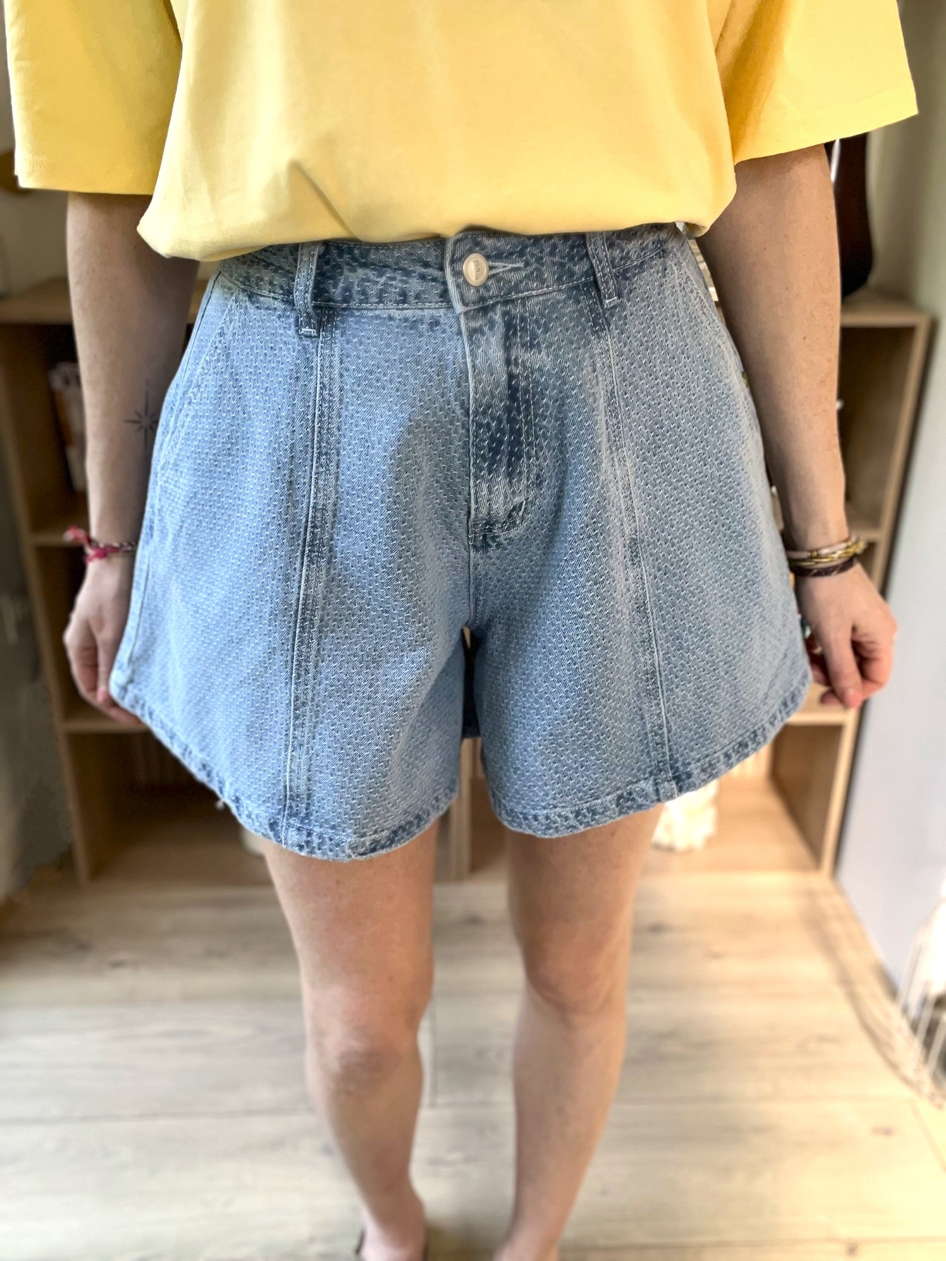 Short en jean femme paper bag bleu FRNCH – Neuf