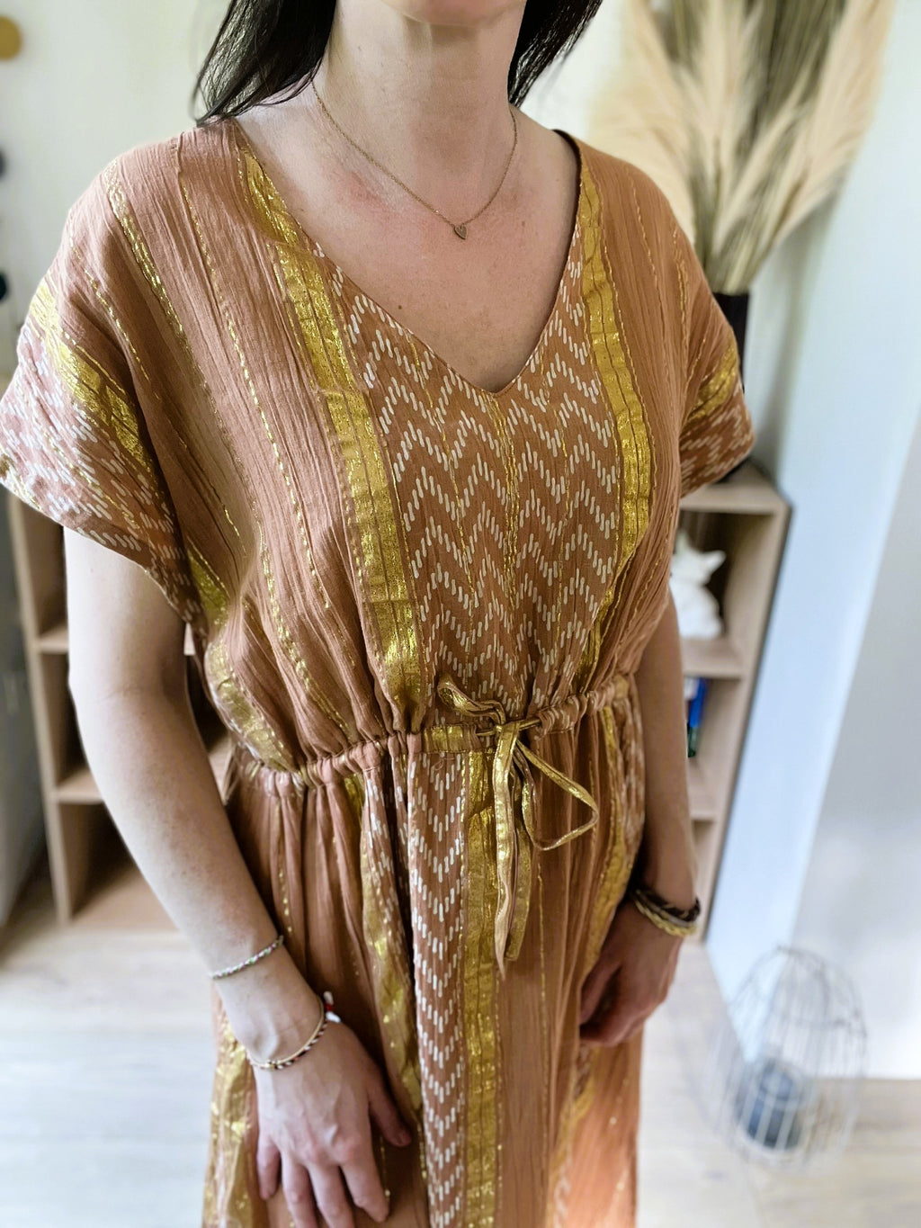 Robe vieux rose détails dorés LOUIZON taille 0 - Seconde main