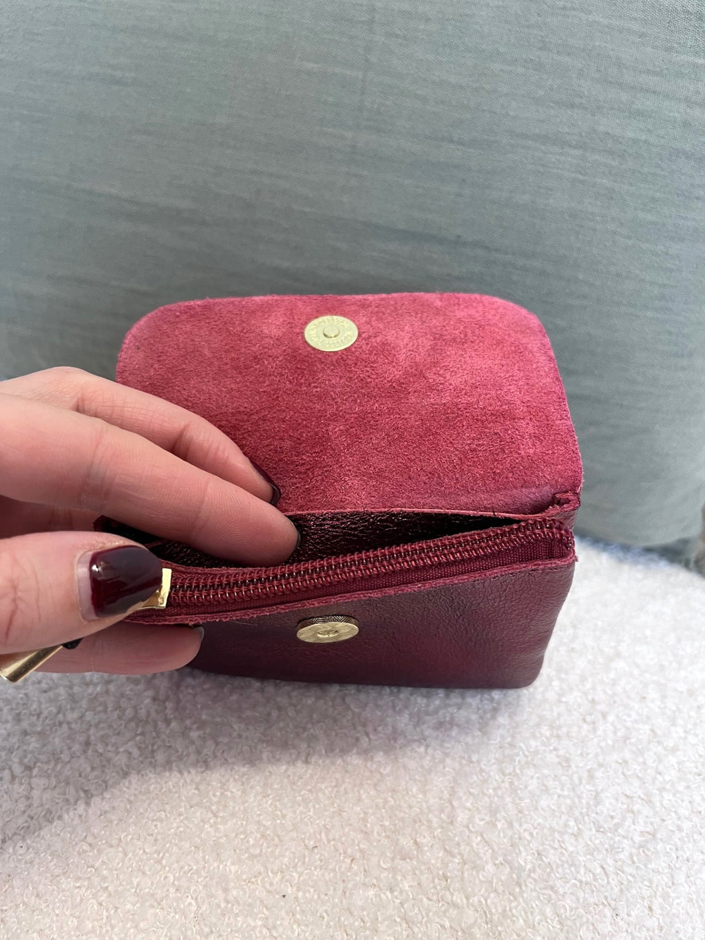 Petit porte-monnaie en cuir irisé – 3 coloris - Neuf