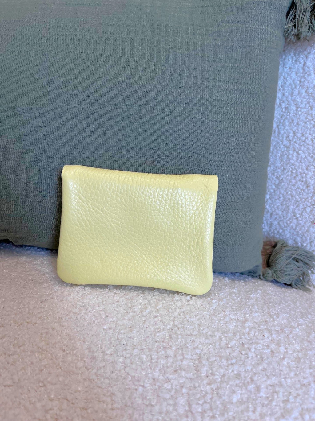 Petit porte-monnaie en cuir grainé - 2 coloris - Neuf