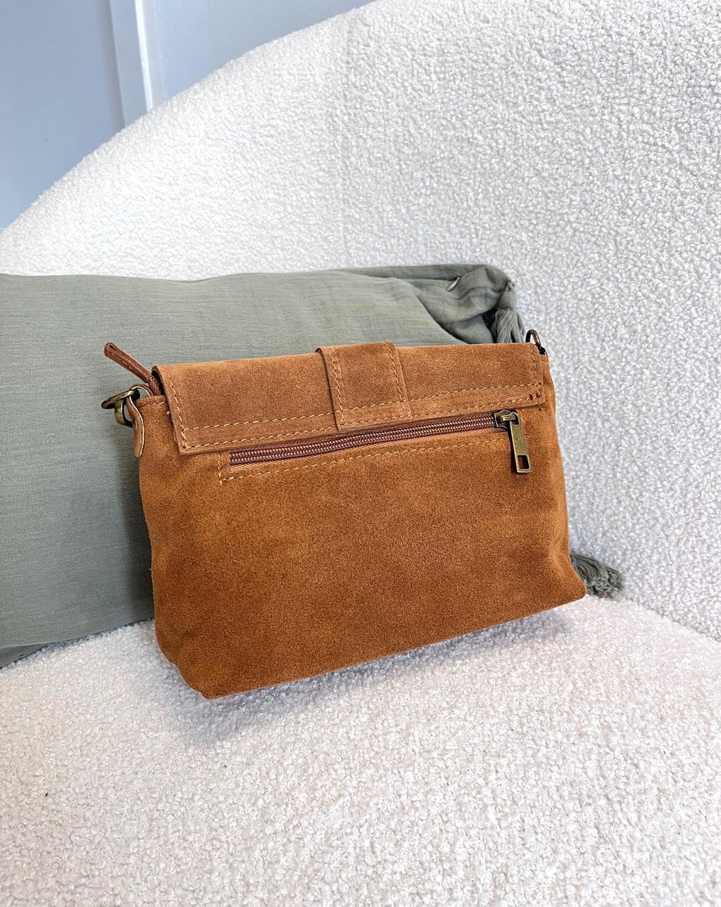 Sac bandoulière en croûte de cuir - 3 coloris – Neuf