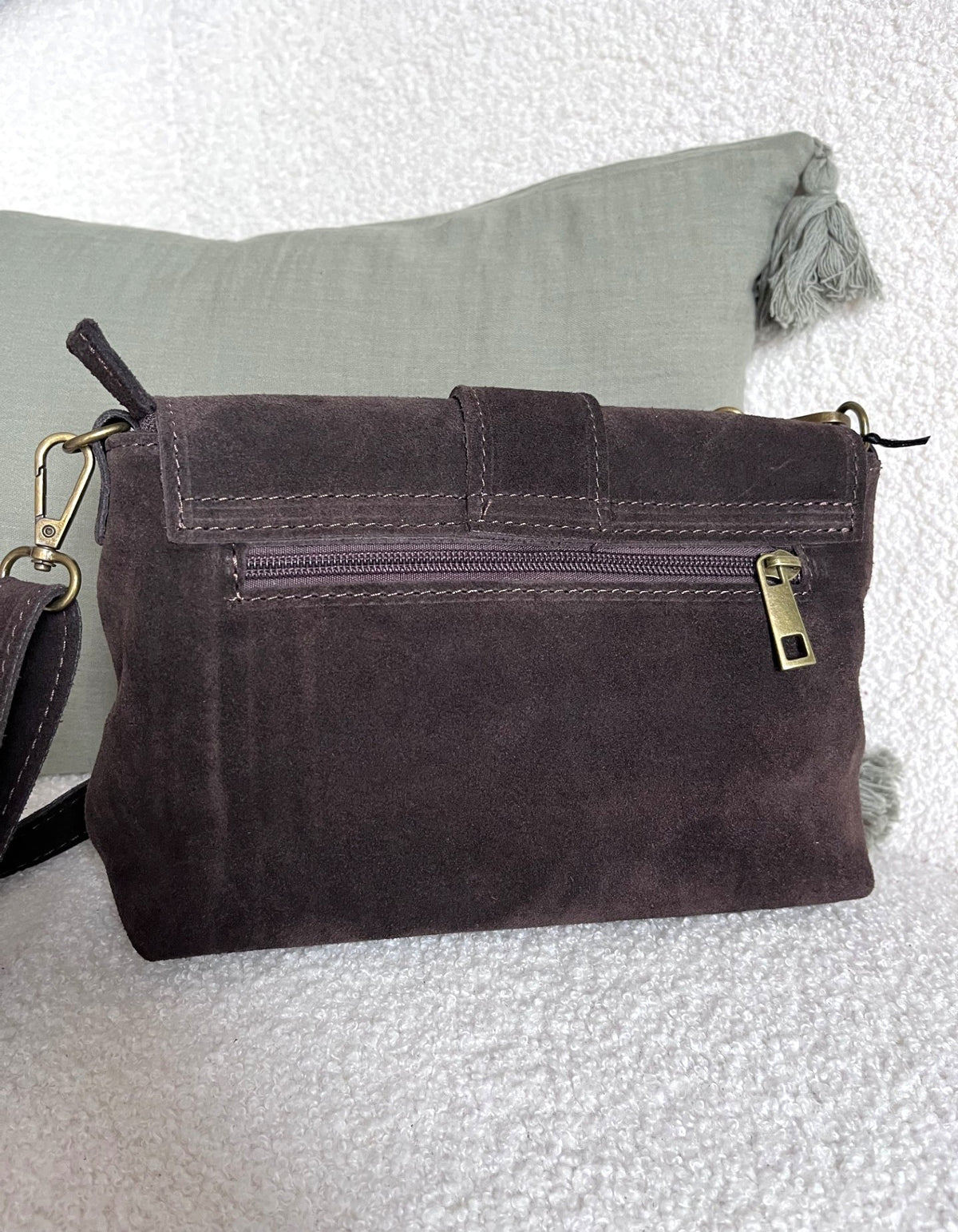 Sac bandoulière en croûte de cuir - 2 coloris – Neuf