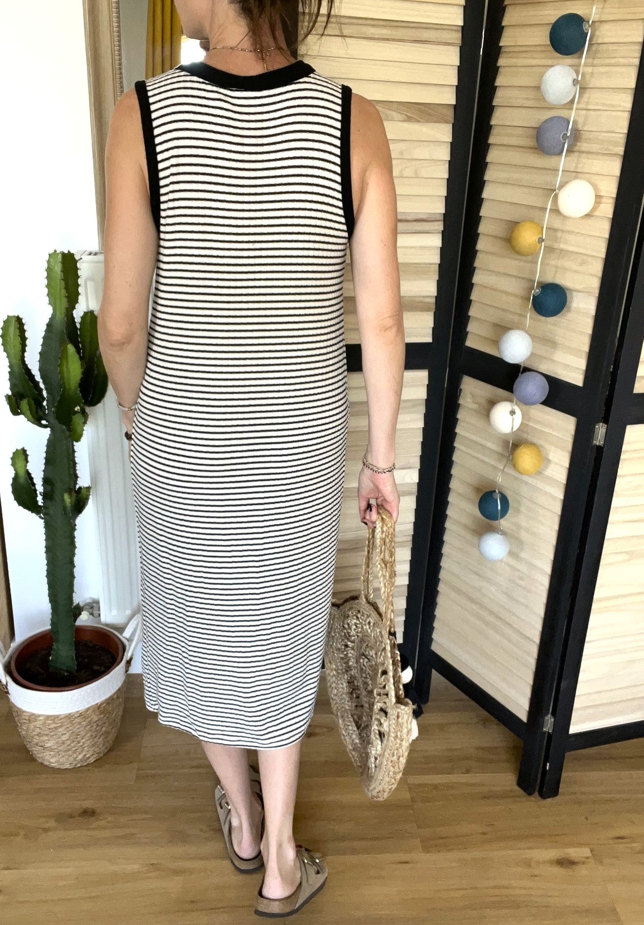Robe marinière noire et écru taille S - VILA - Seconde main