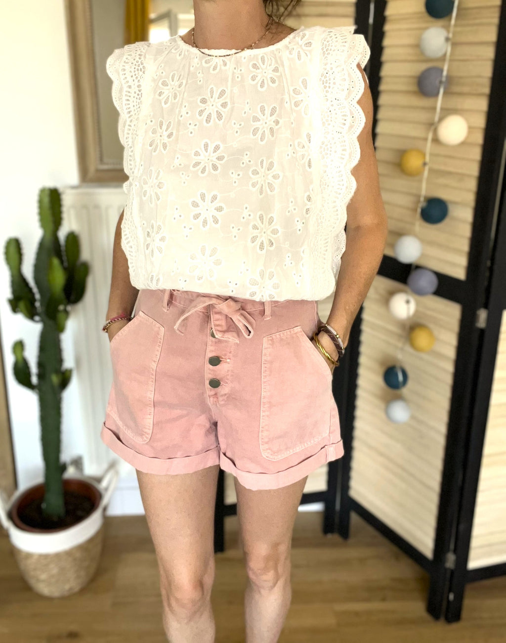Blouse blanche brodée SEE U SOON - Neuve