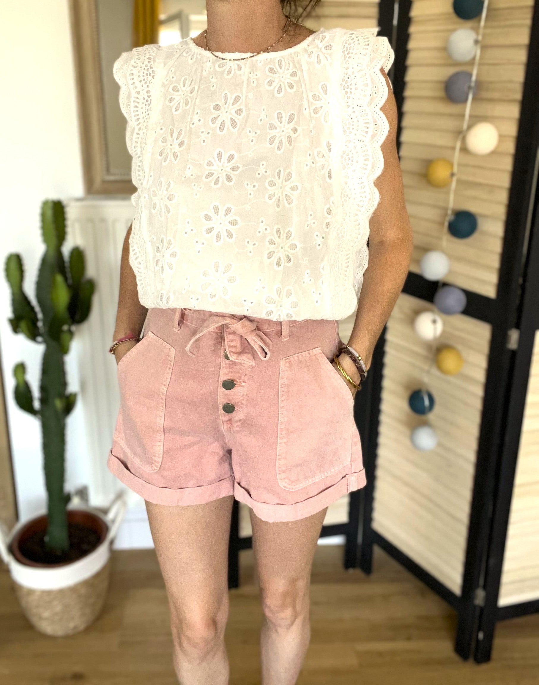 Blouse blanche brodée SEE U SOON - Neuve