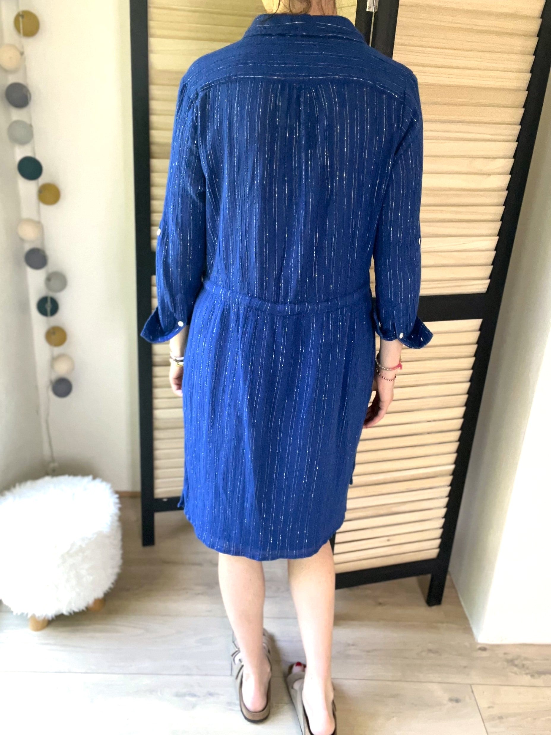 Robe chemise bleu roi - taille S - LEON & HARPER - Seconde main